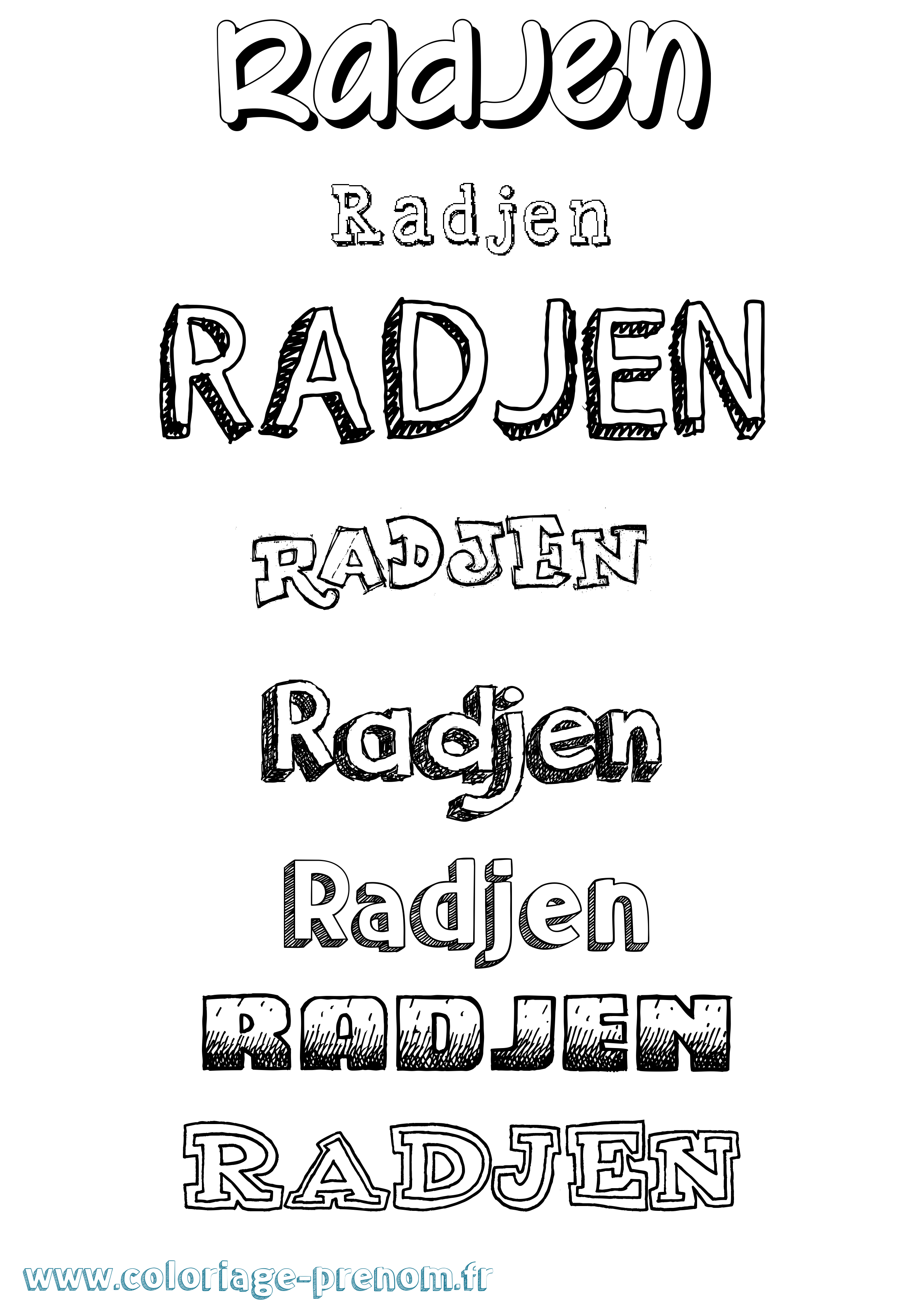 Coloriage Radjen Dessiné Coloriage prénom Radjen Dessiné