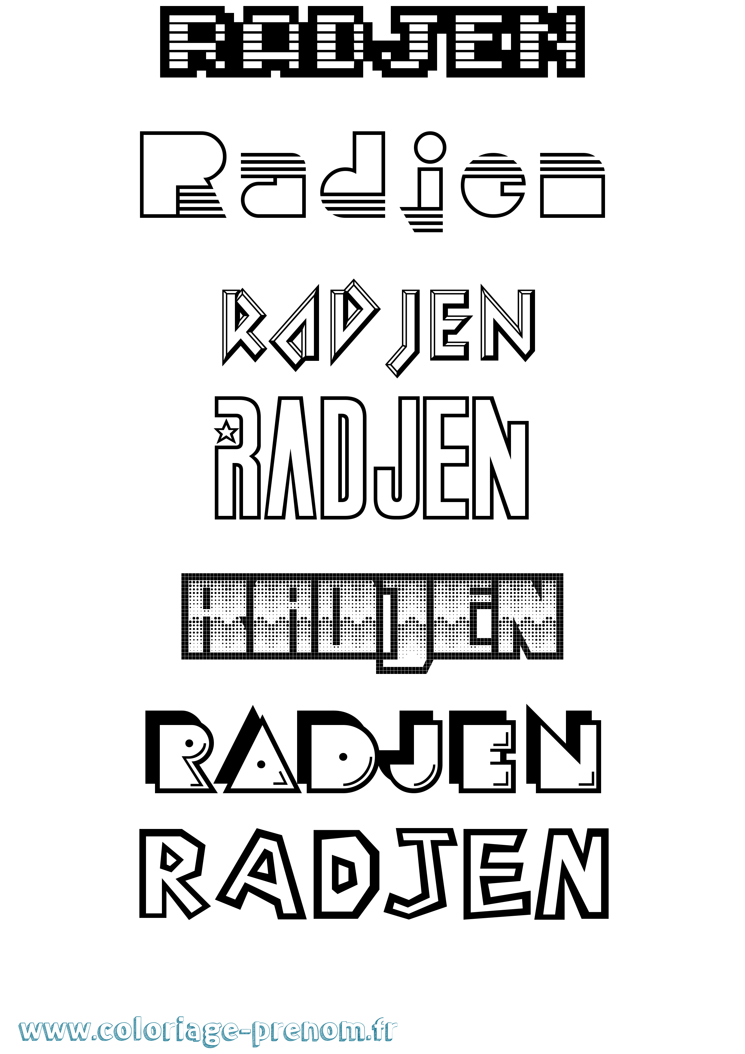Coloriage Radjen Jeux Vidéos Coloriage prénom Radjen Jeux Vidéos