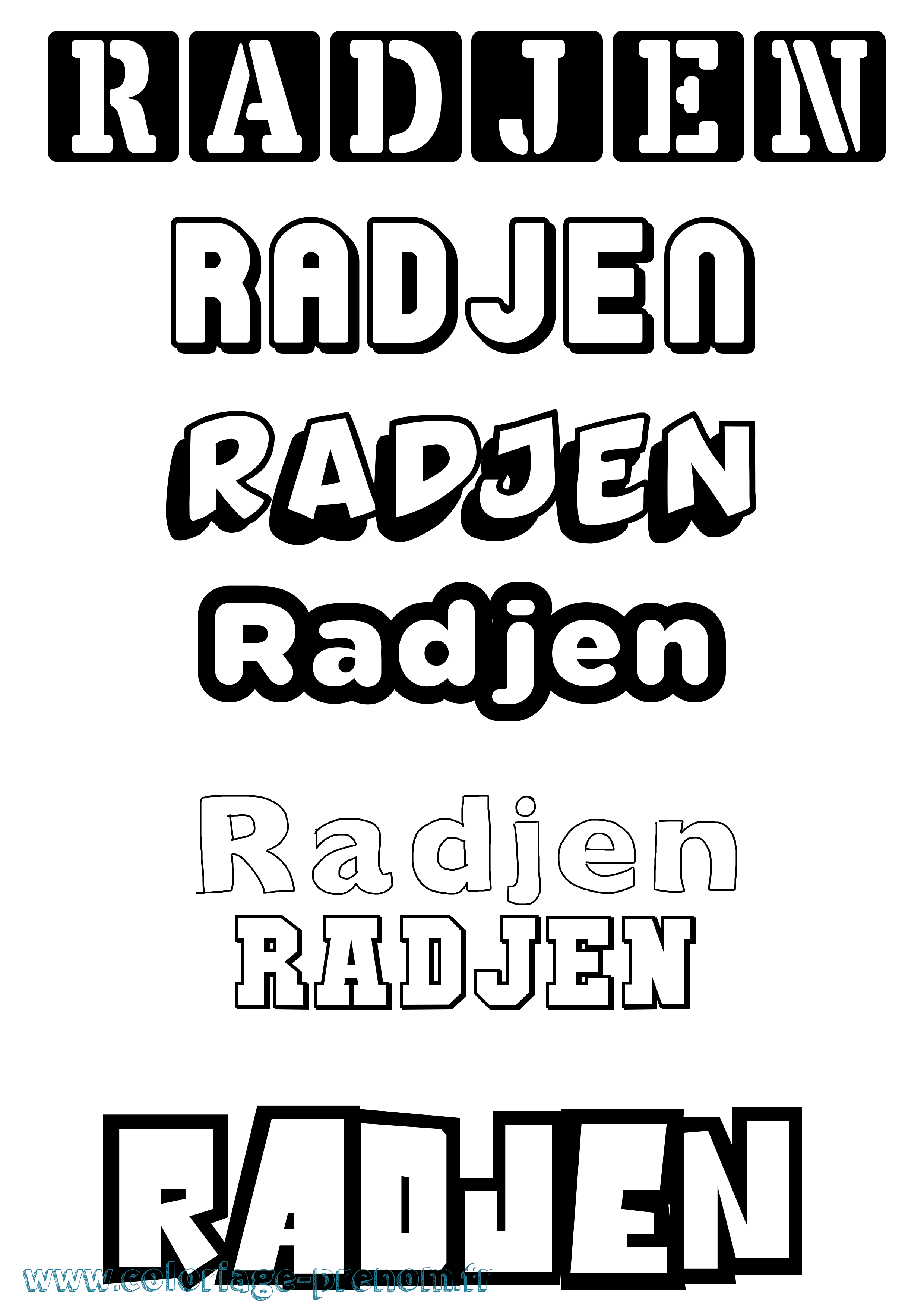 Coloriage Radjen Simple Coloriage prénom Radjen Simple