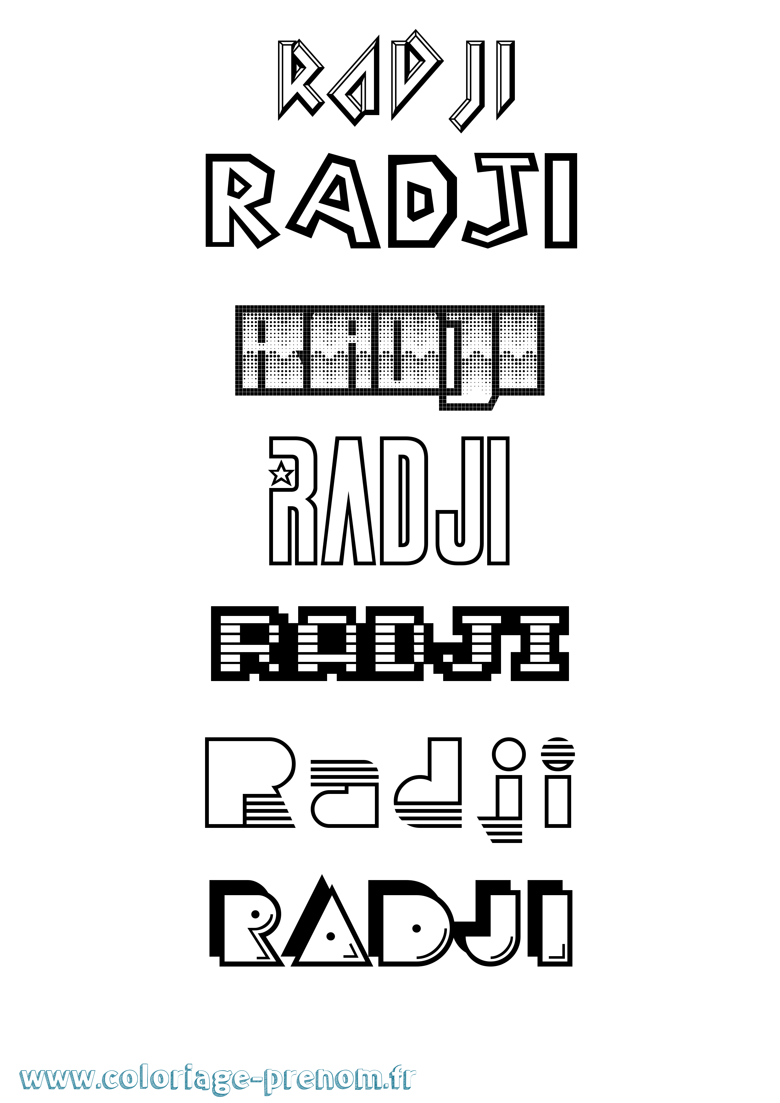 Coloriage Radji Jeux Vidéos Coloriage prénom Radji Jeux Vidéos