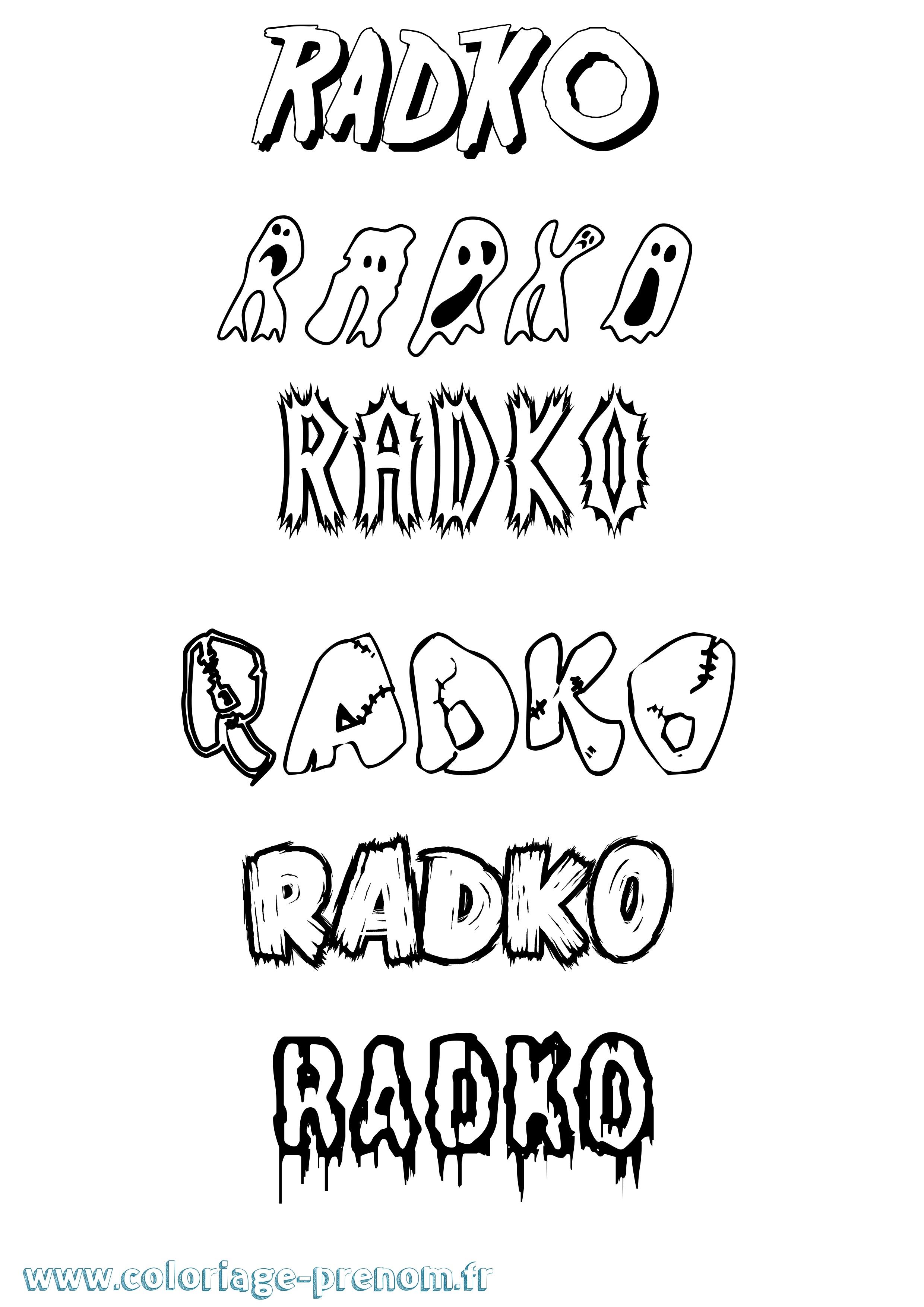 Coloriage Radko Frisson Coloriage prénom Radko Frisson
