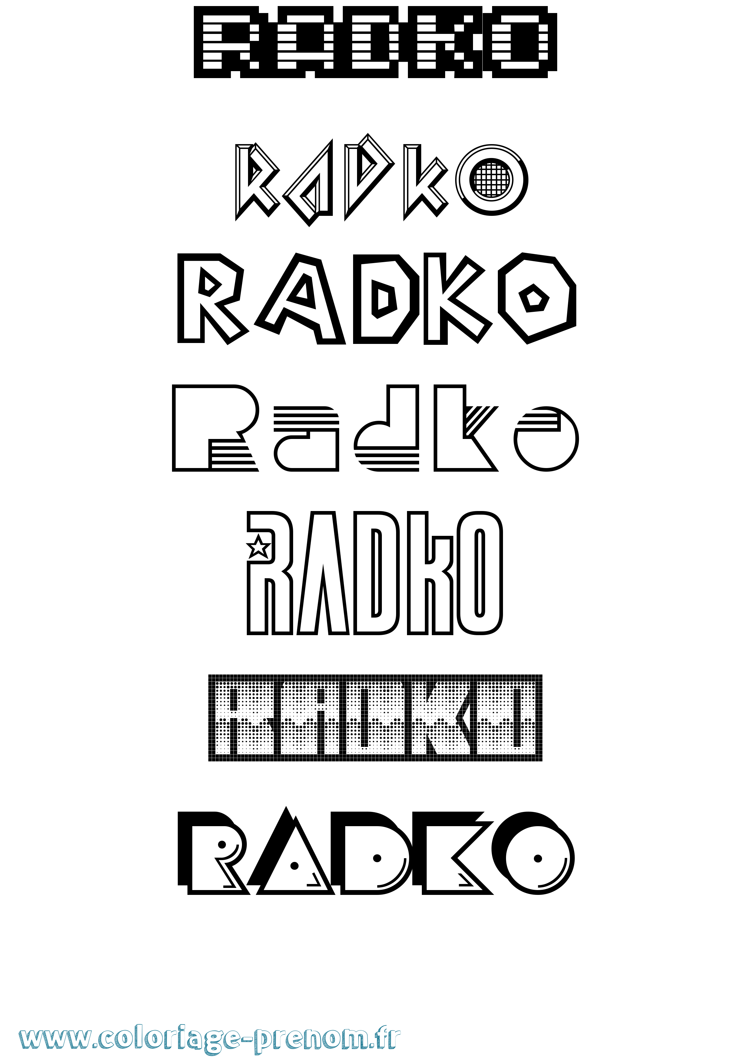 Coloriage Radko Jeux Vidéos Coloriage prénom Radko Jeux Vidéos
