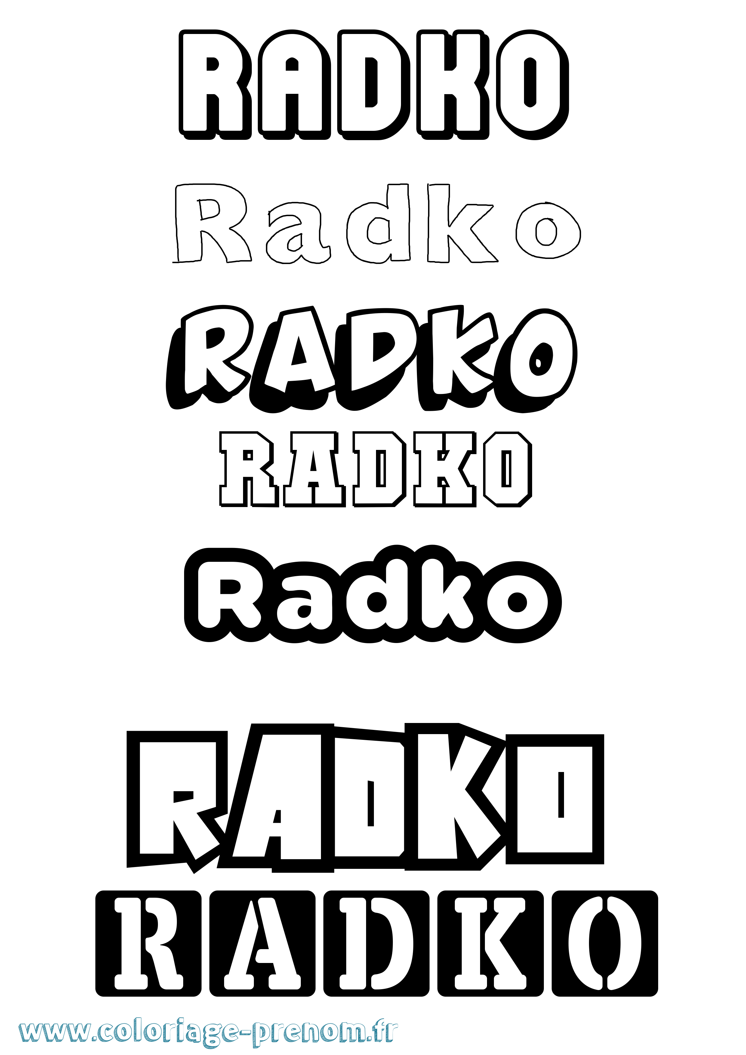 Coloriage Radko Simple Coloriage prénom Radko Simple