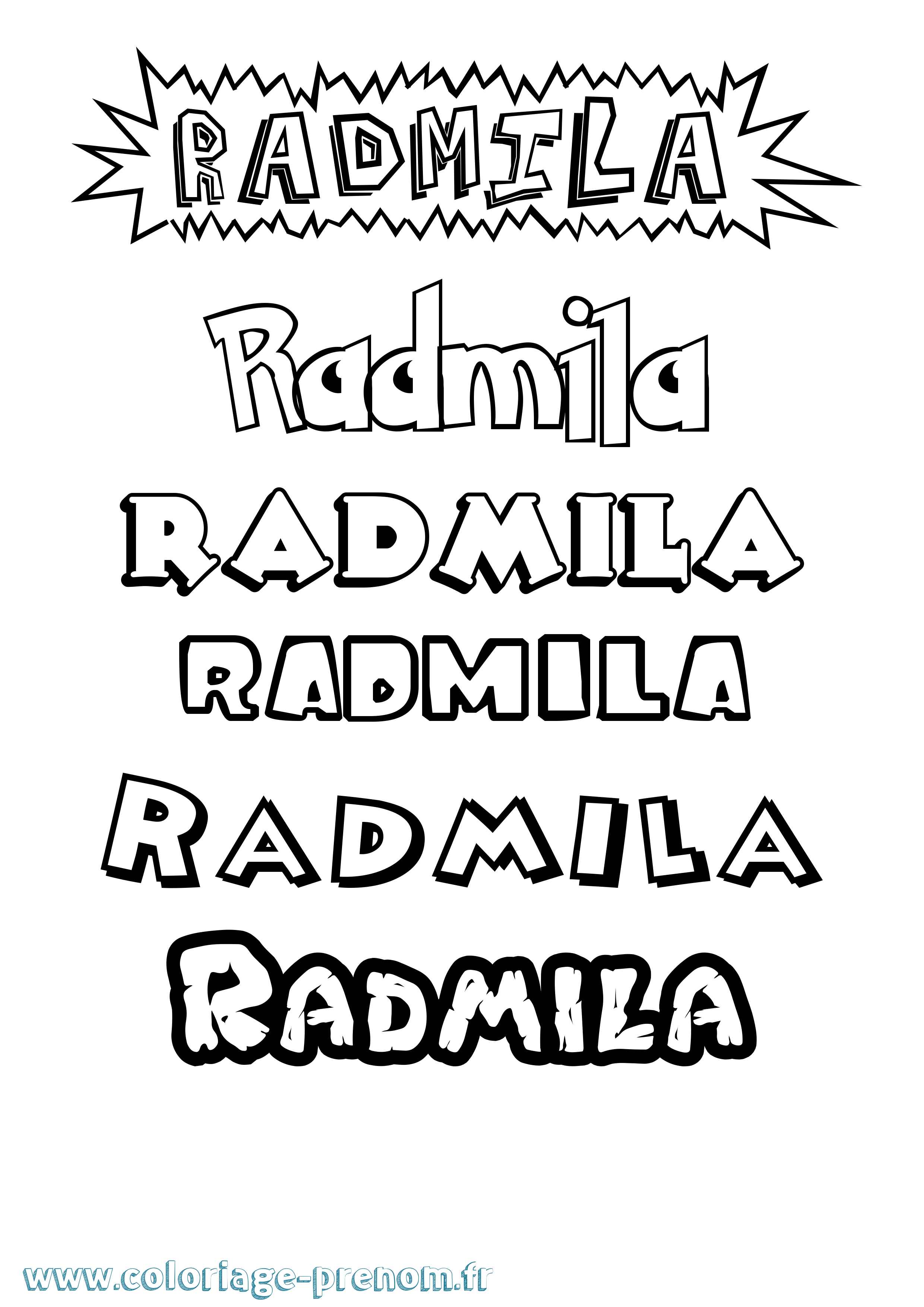 Coloriage prénom Radmila Dessin Animé