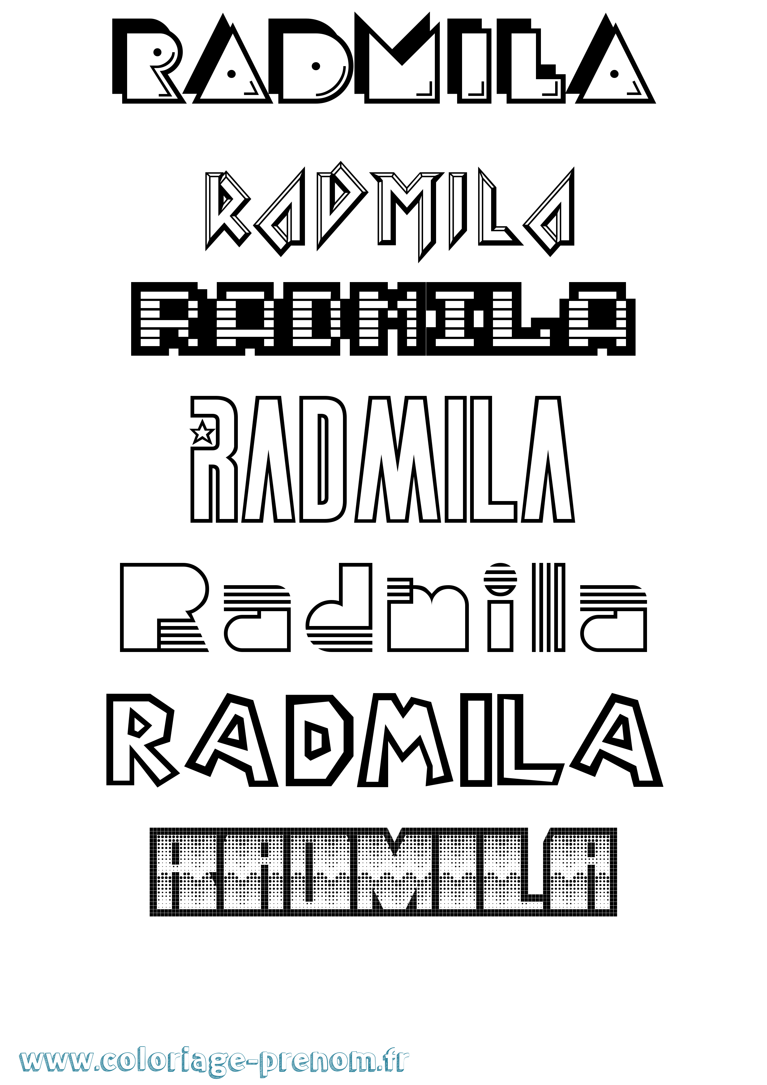 Coloriage prénom Radmila Jeux Vidéos
