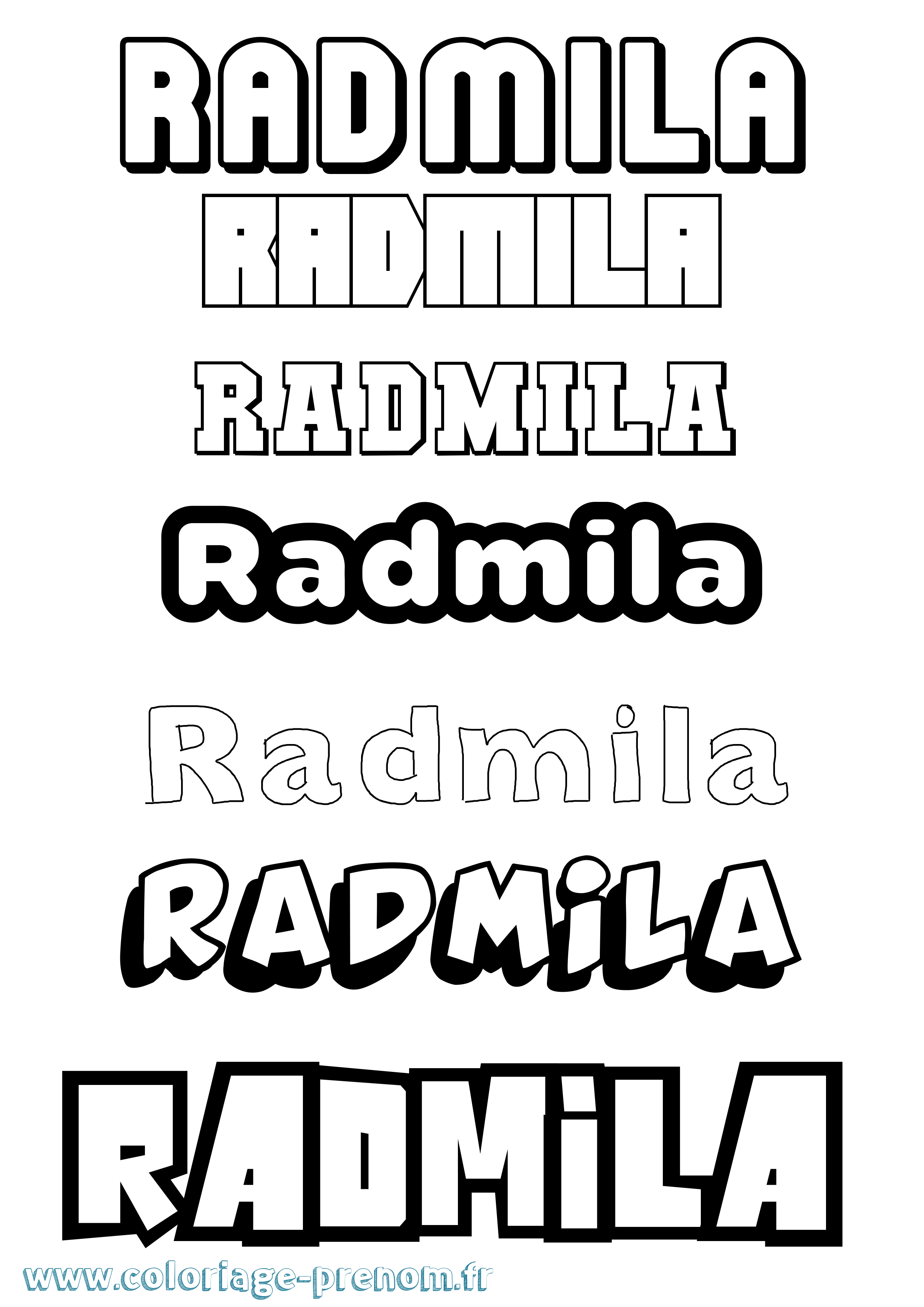 Coloriage prénom Radmila Simple
