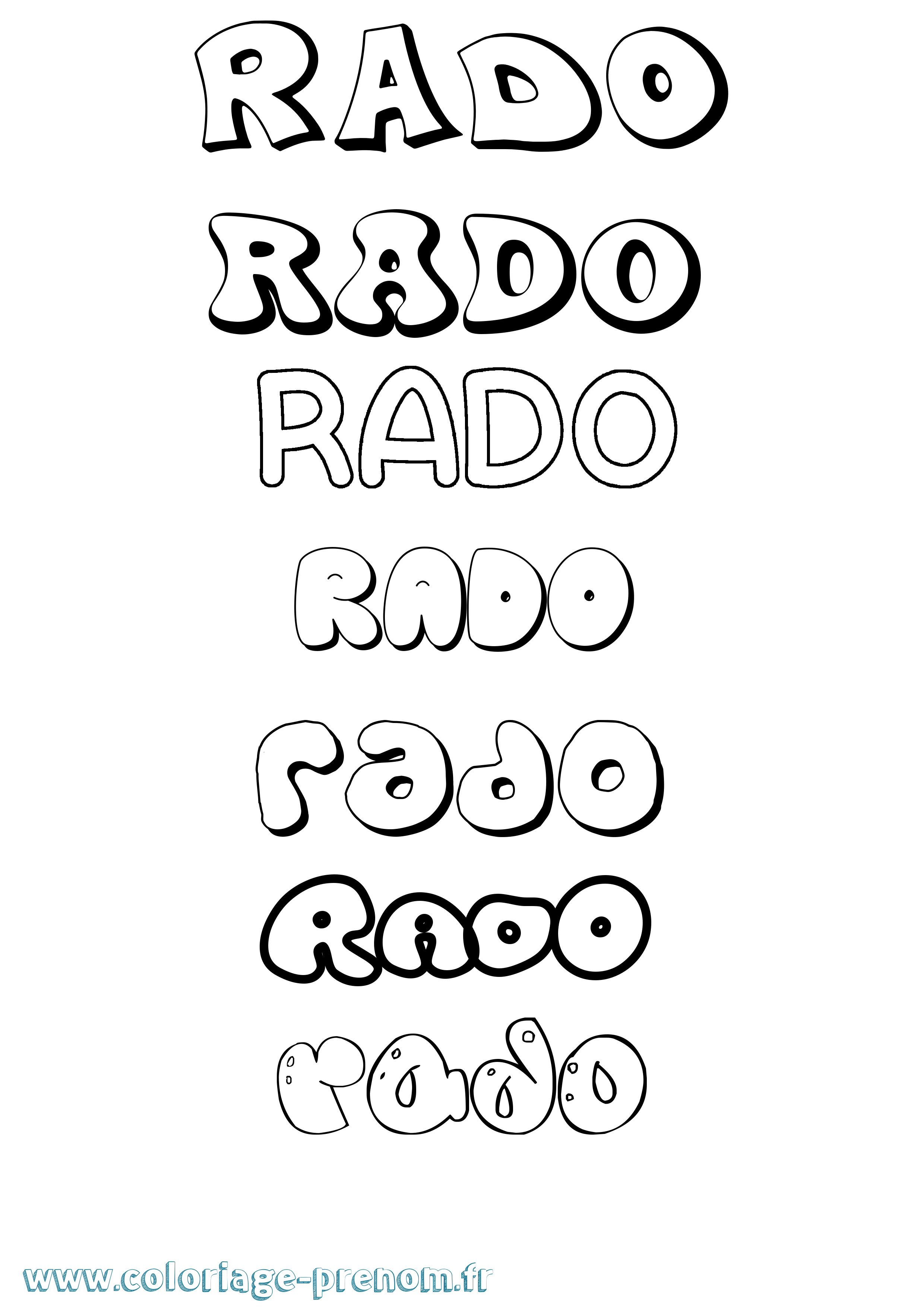 Coloriage Rado Bubble Coloriage prénom Rado Bubble