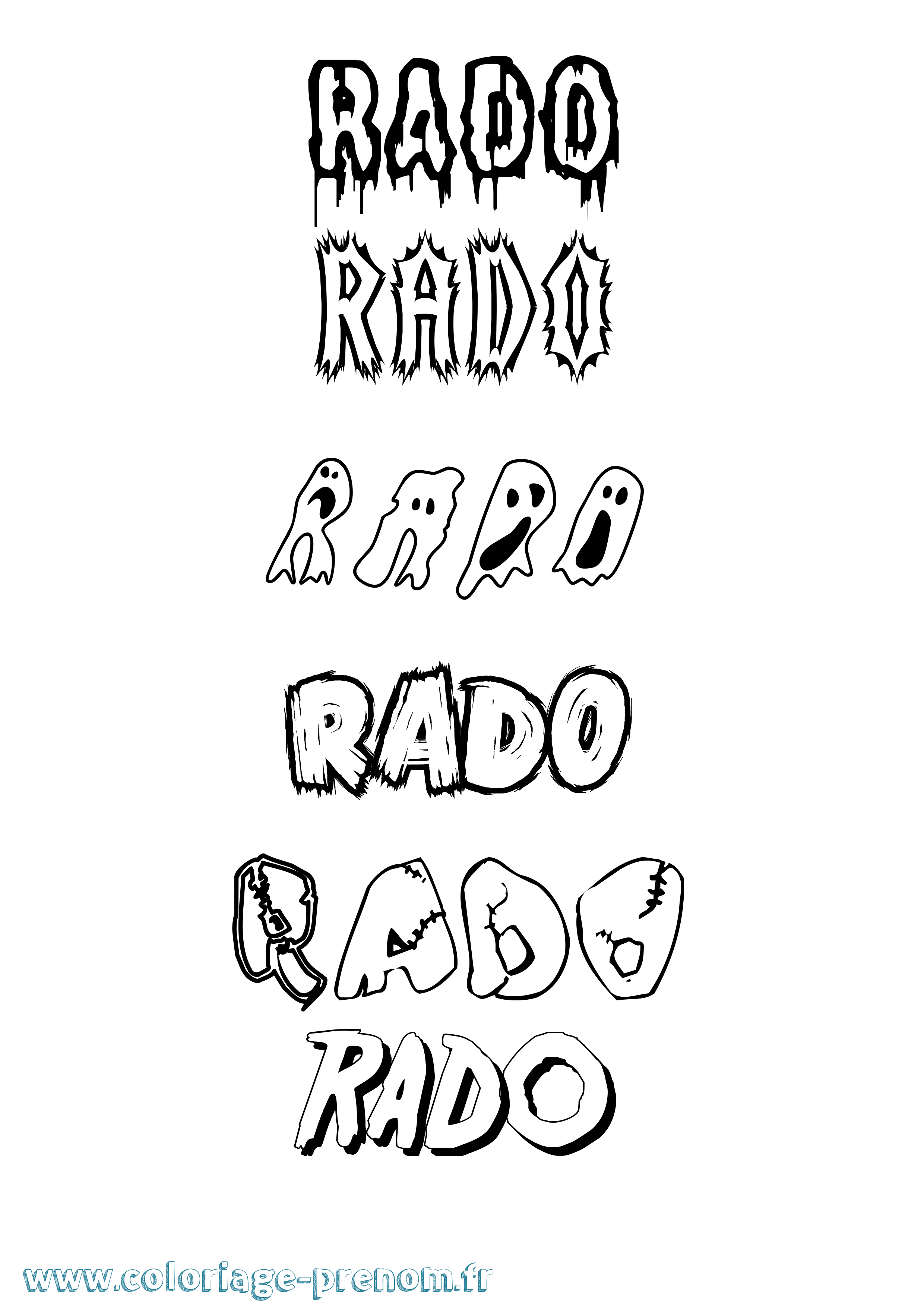 Coloriage Rado Frisson Coloriage prénom Rado Frisson