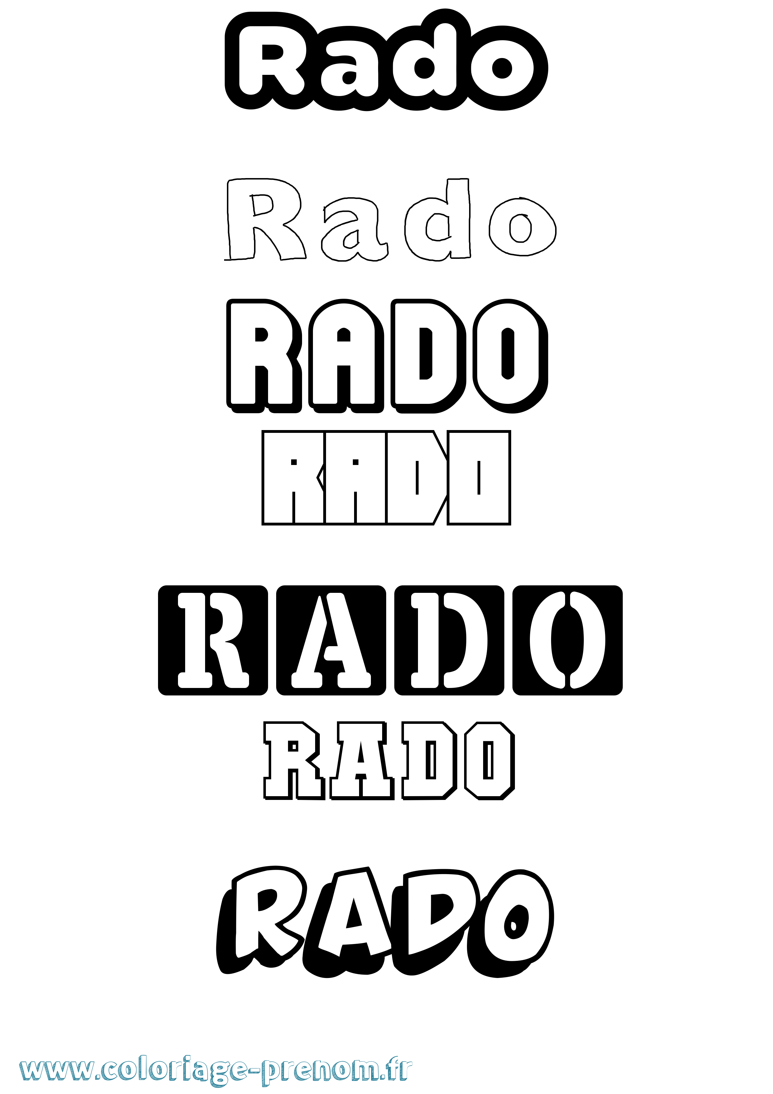 Coloriage Rado Simple Coloriage prénom Rado Simple