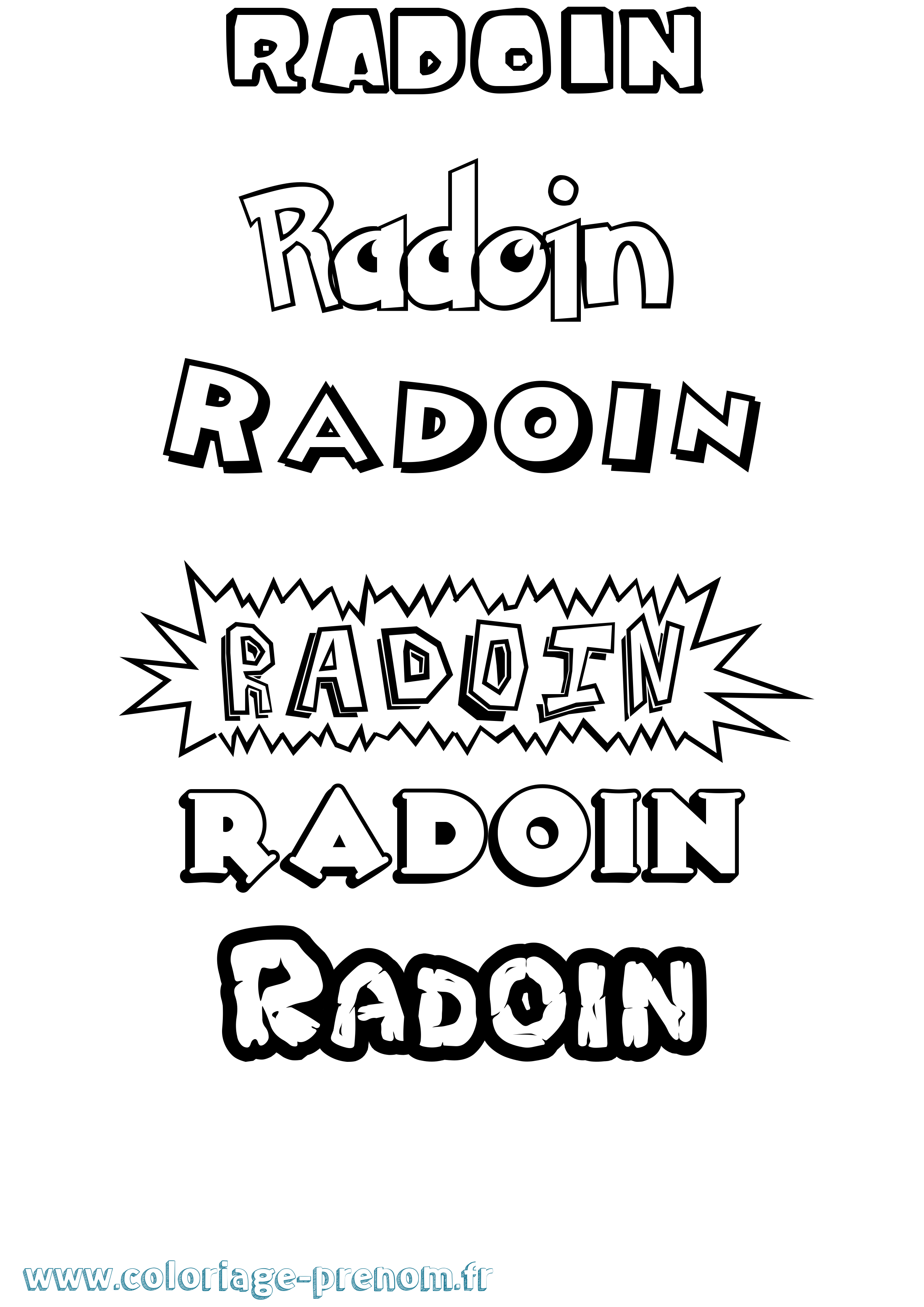 Coloriage prénom Radoin Dessin Animé