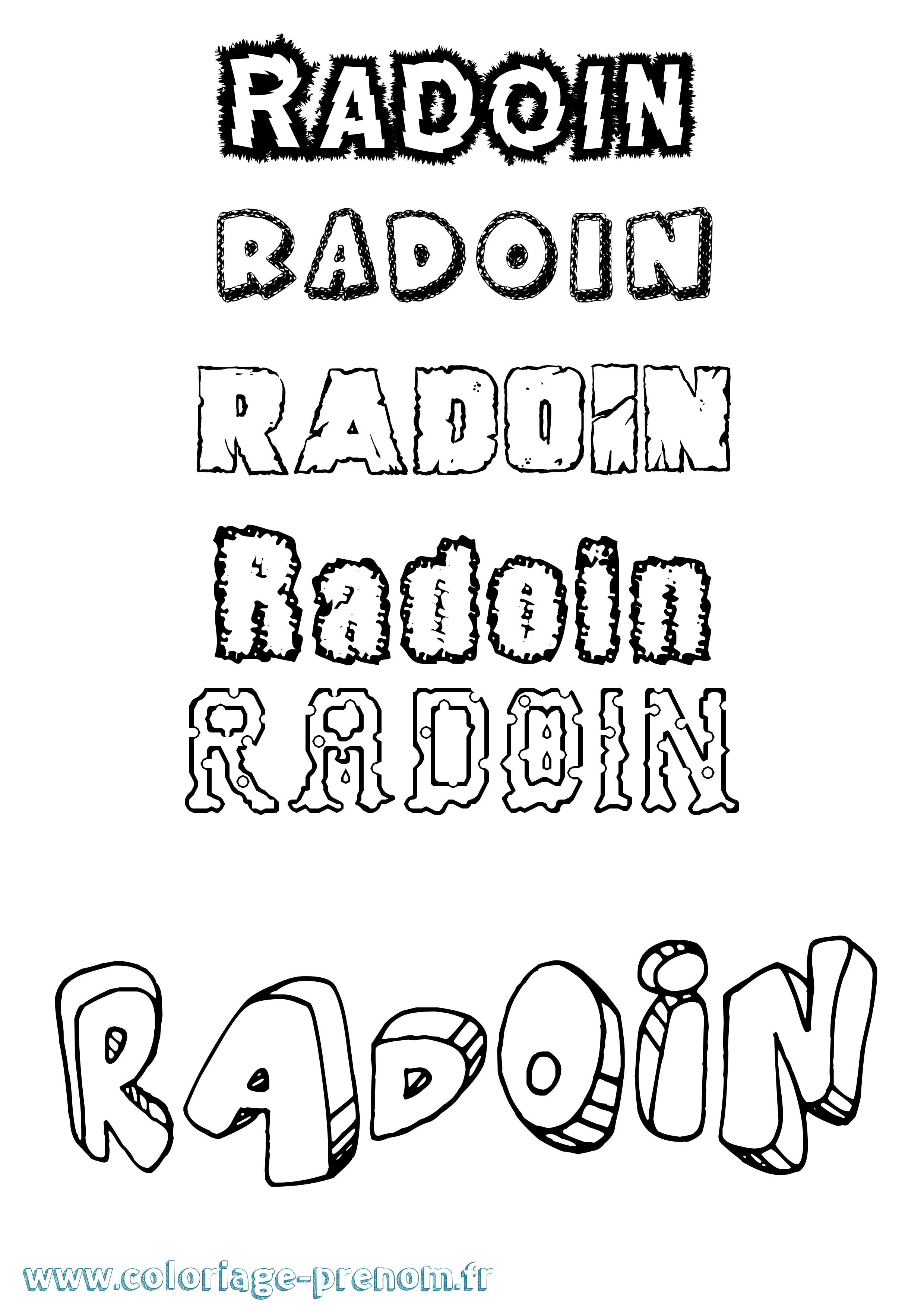 Coloriage prénom Radoin Destructuré