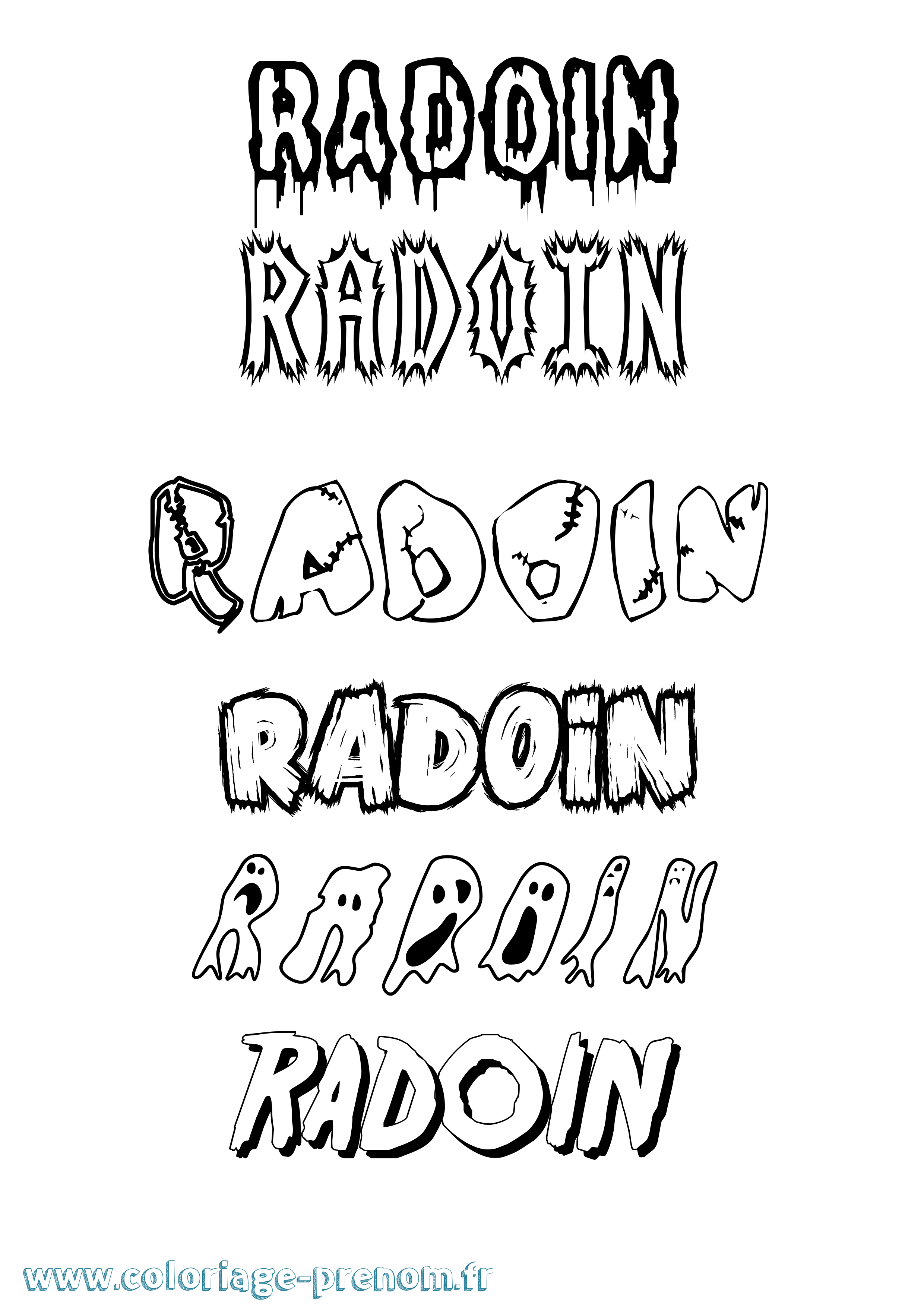 Coloriage prénom Radoin Frisson