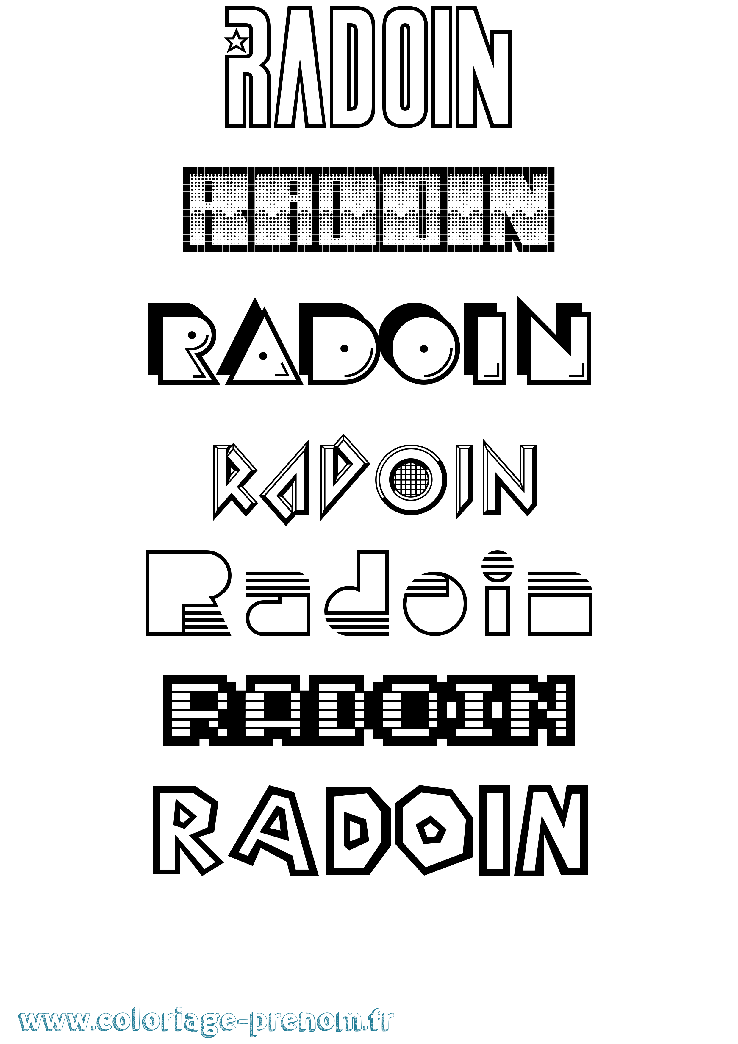 Coloriage prénom Radoin Jeux Vidéos
