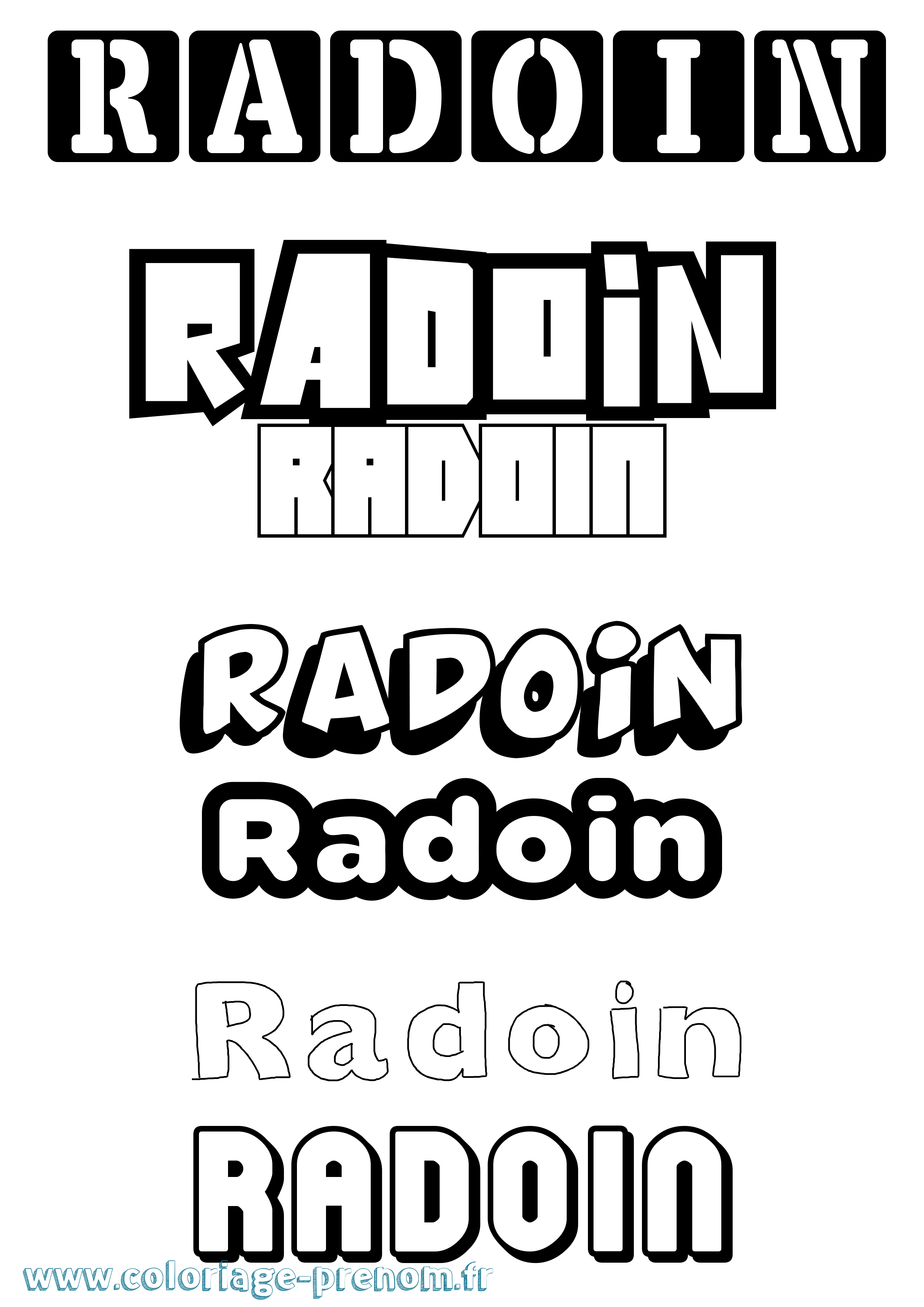 Coloriage prénom Radoin Simple