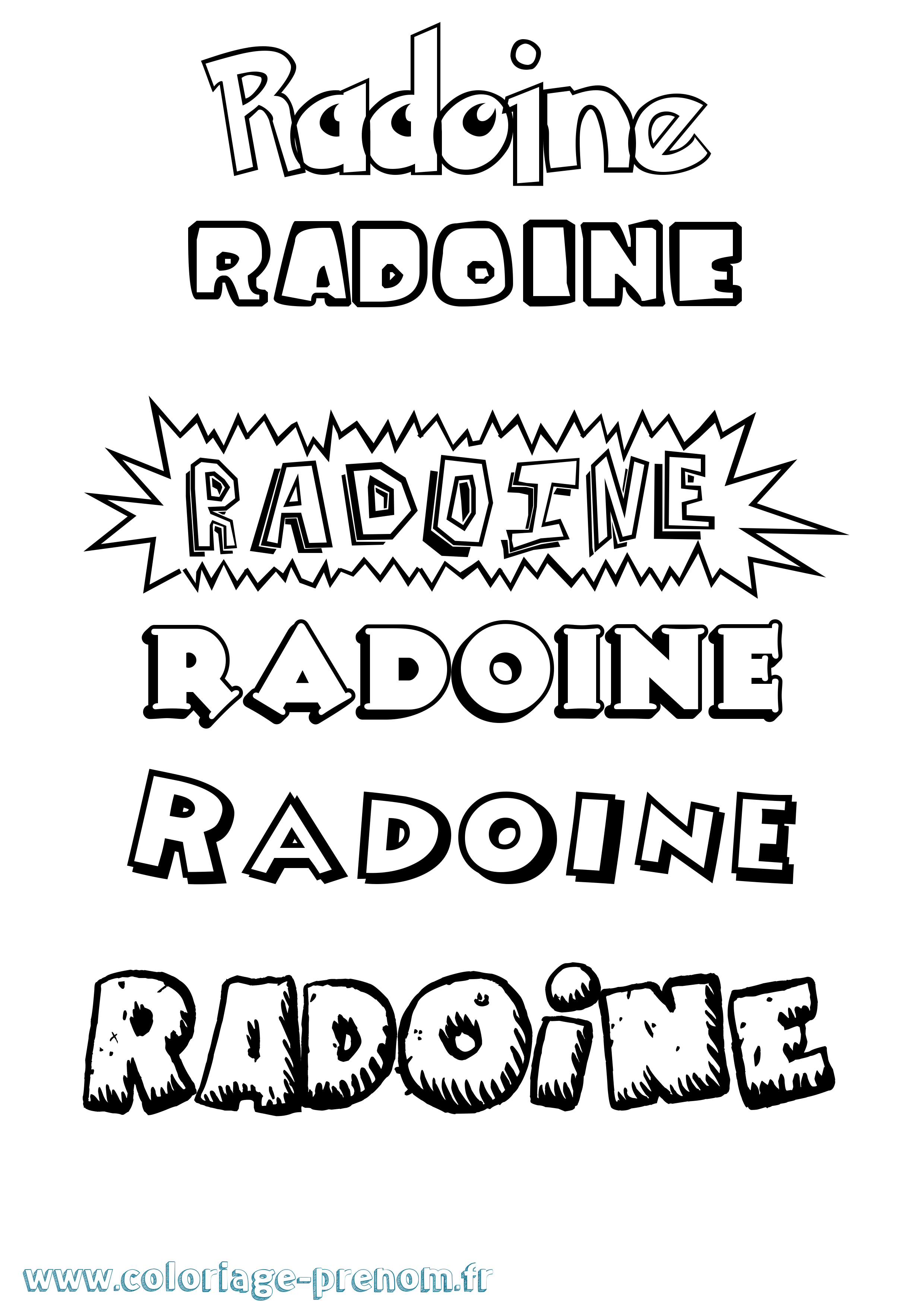 Coloriage prénom Radoine Dessin Animé