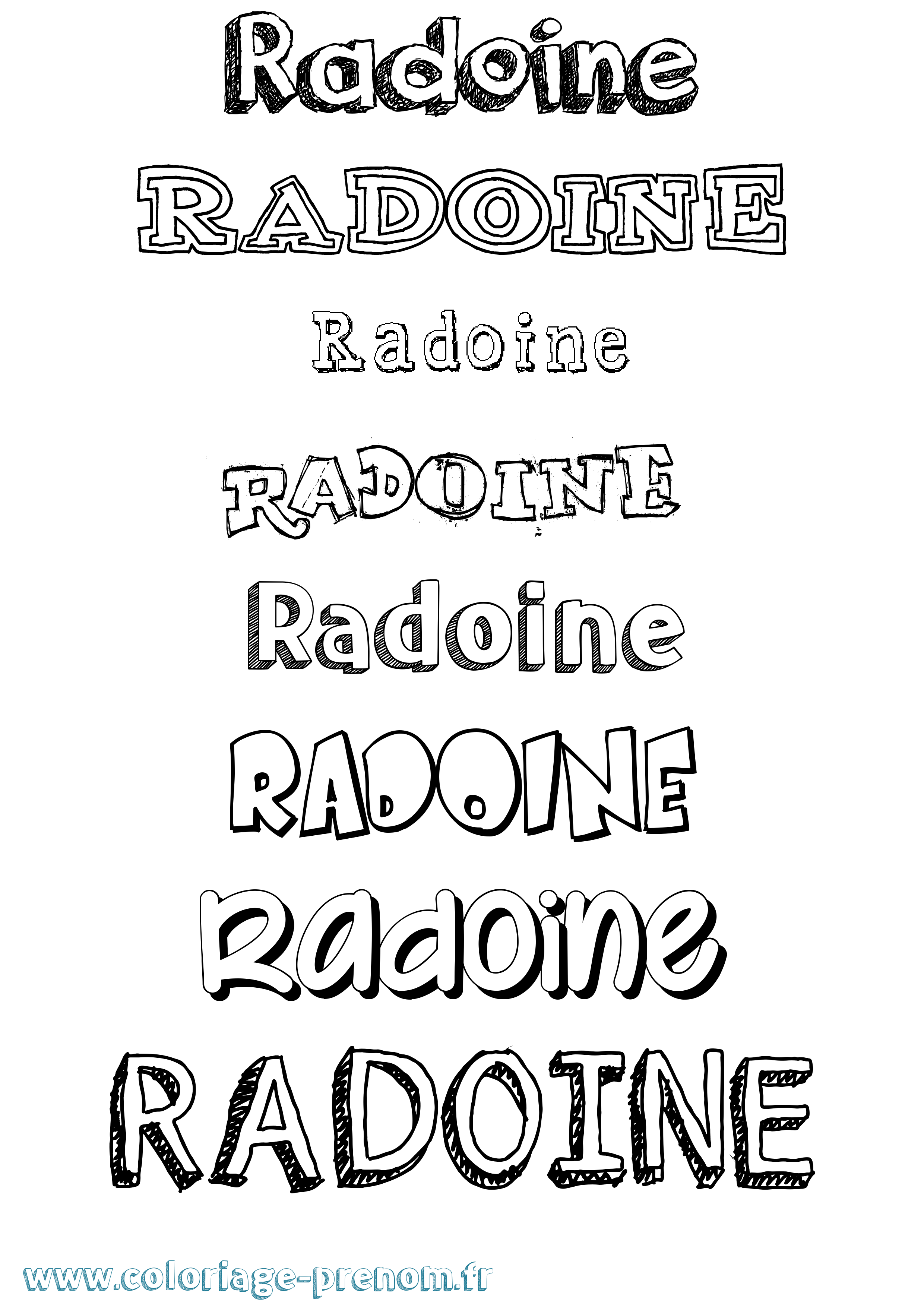 Coloriage prénom Radoine Dessiné