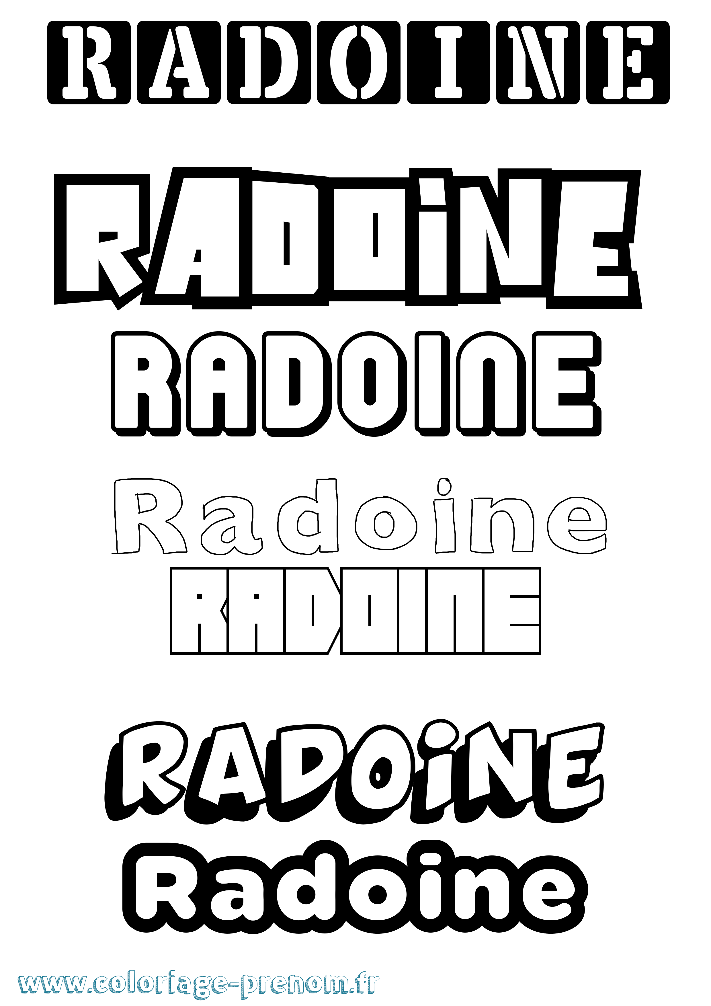 Coloriage prénom Radoine Simple