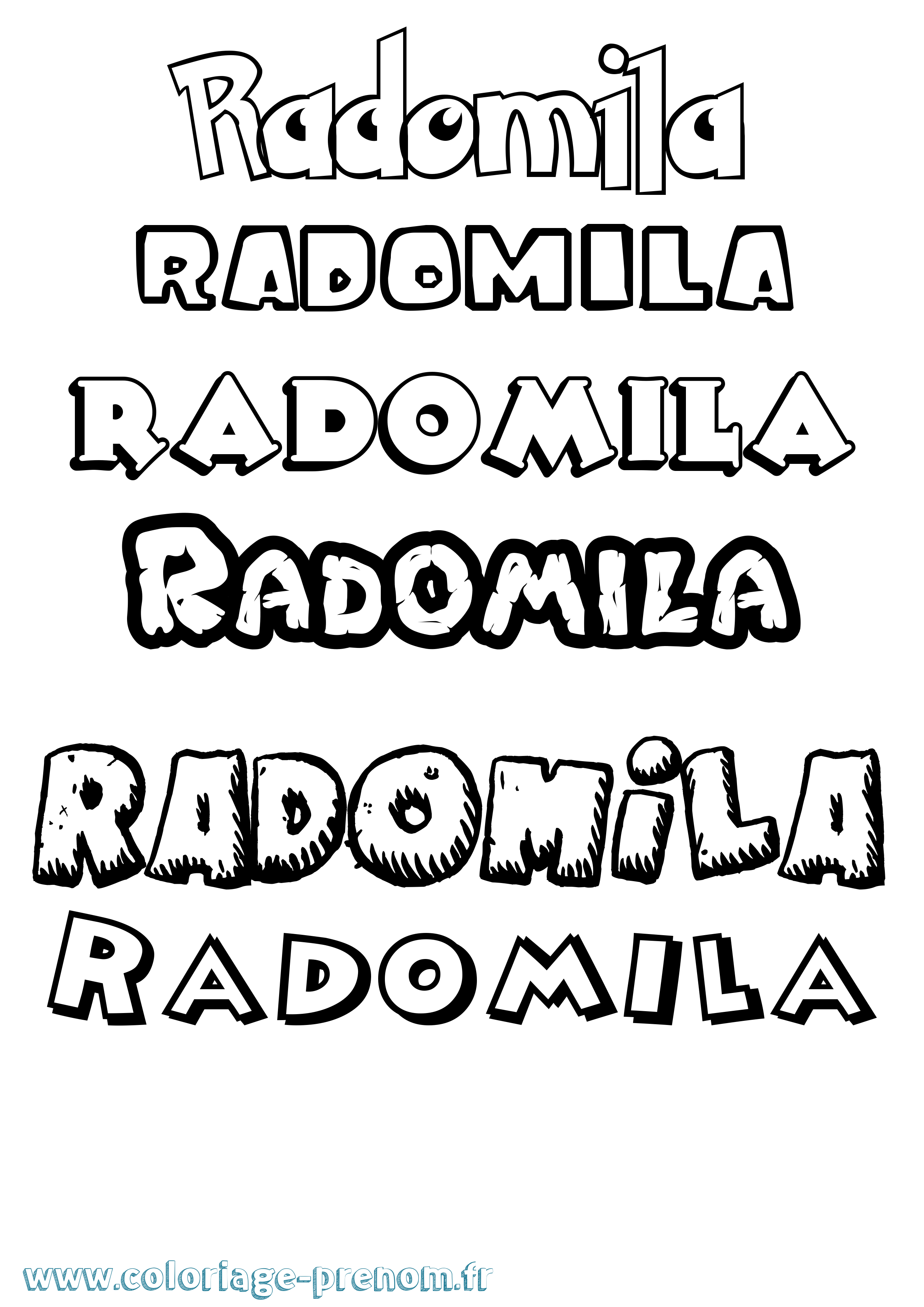 Coloriage Radomila Dessin Animé Coloriage prénom Radomila Dessin Animé