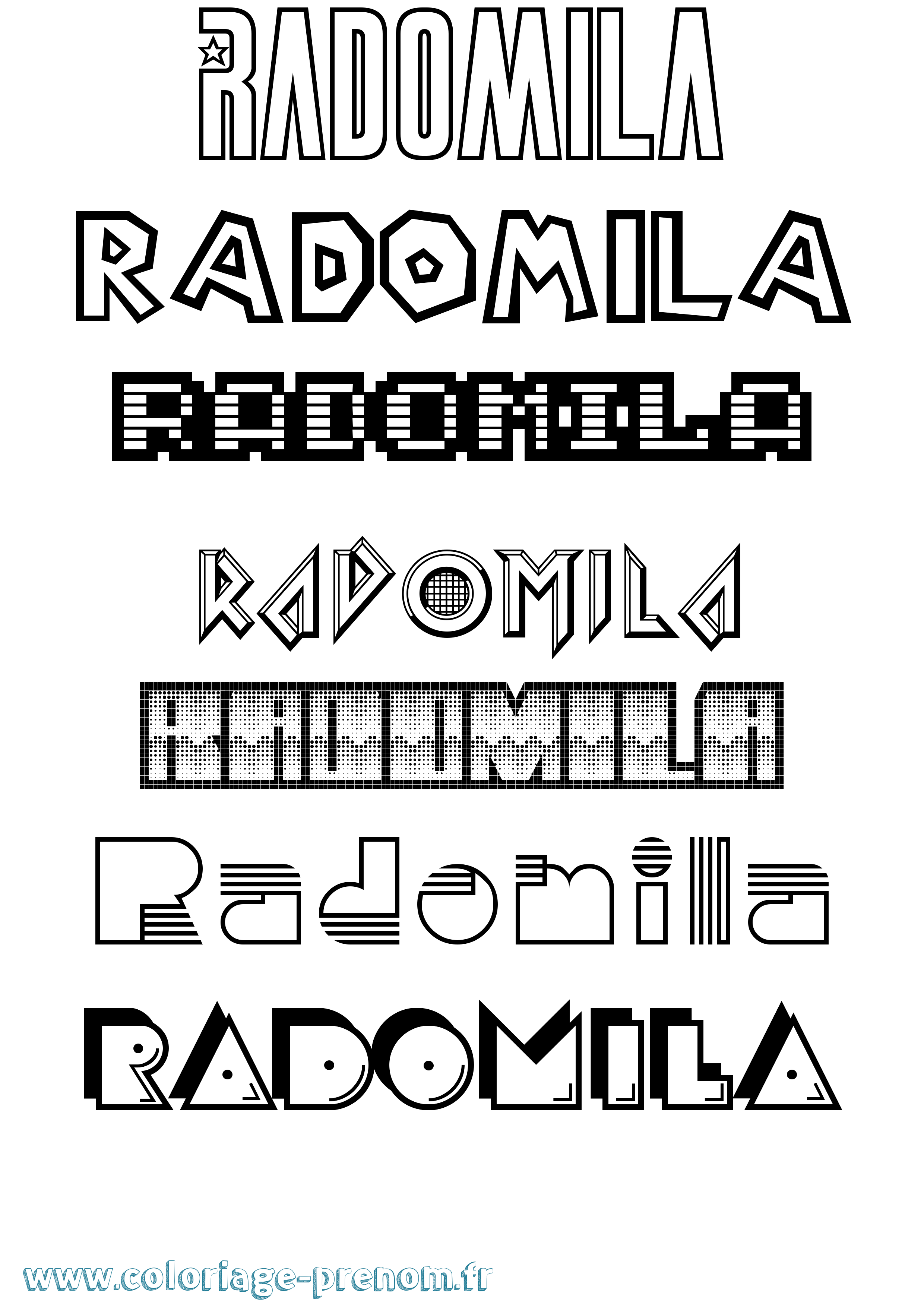 Coloriage prénom Radomila Jeux Vidéos