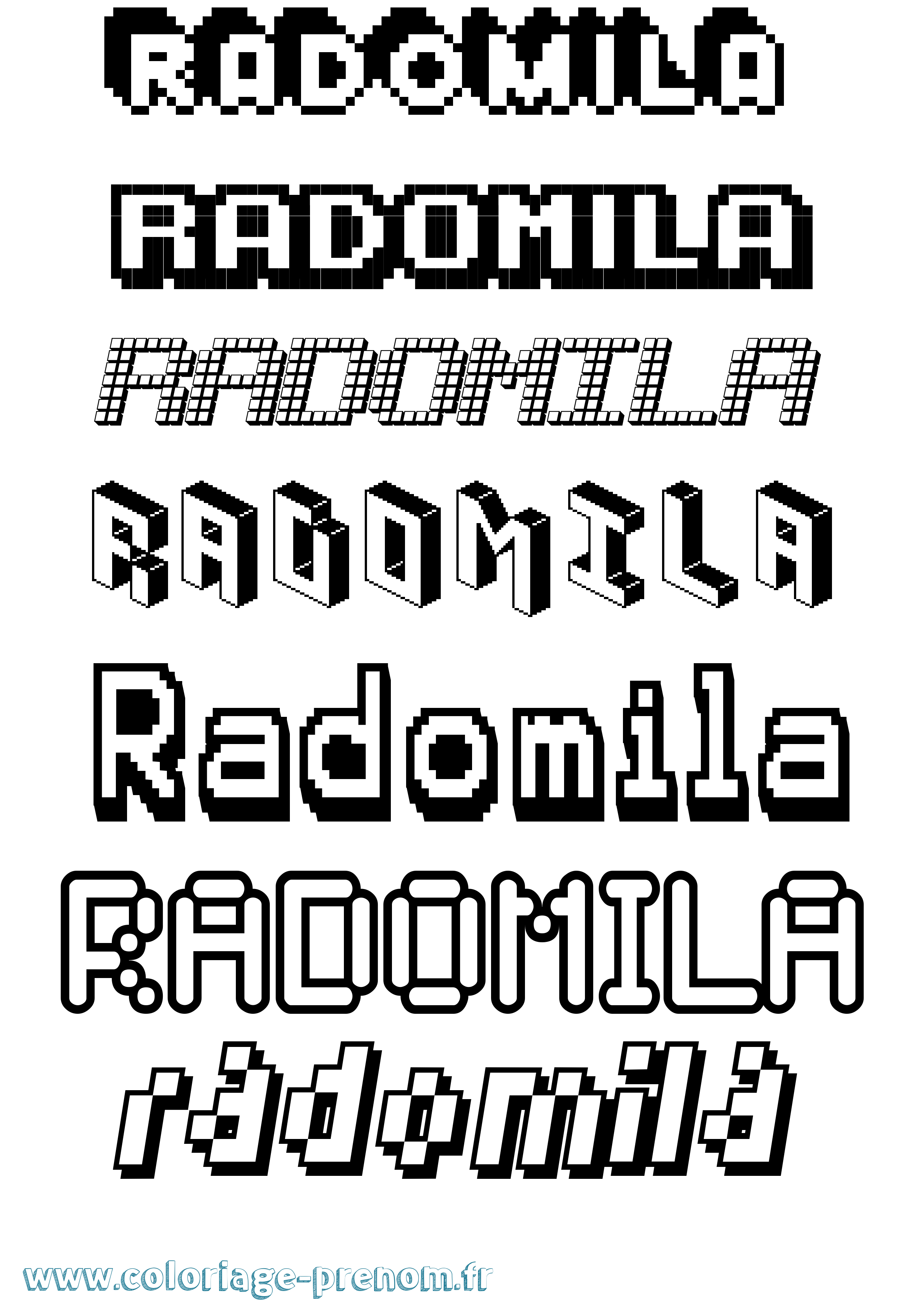 Coloriage Radomila Pixel Coloriage prénom Radomila Pixel