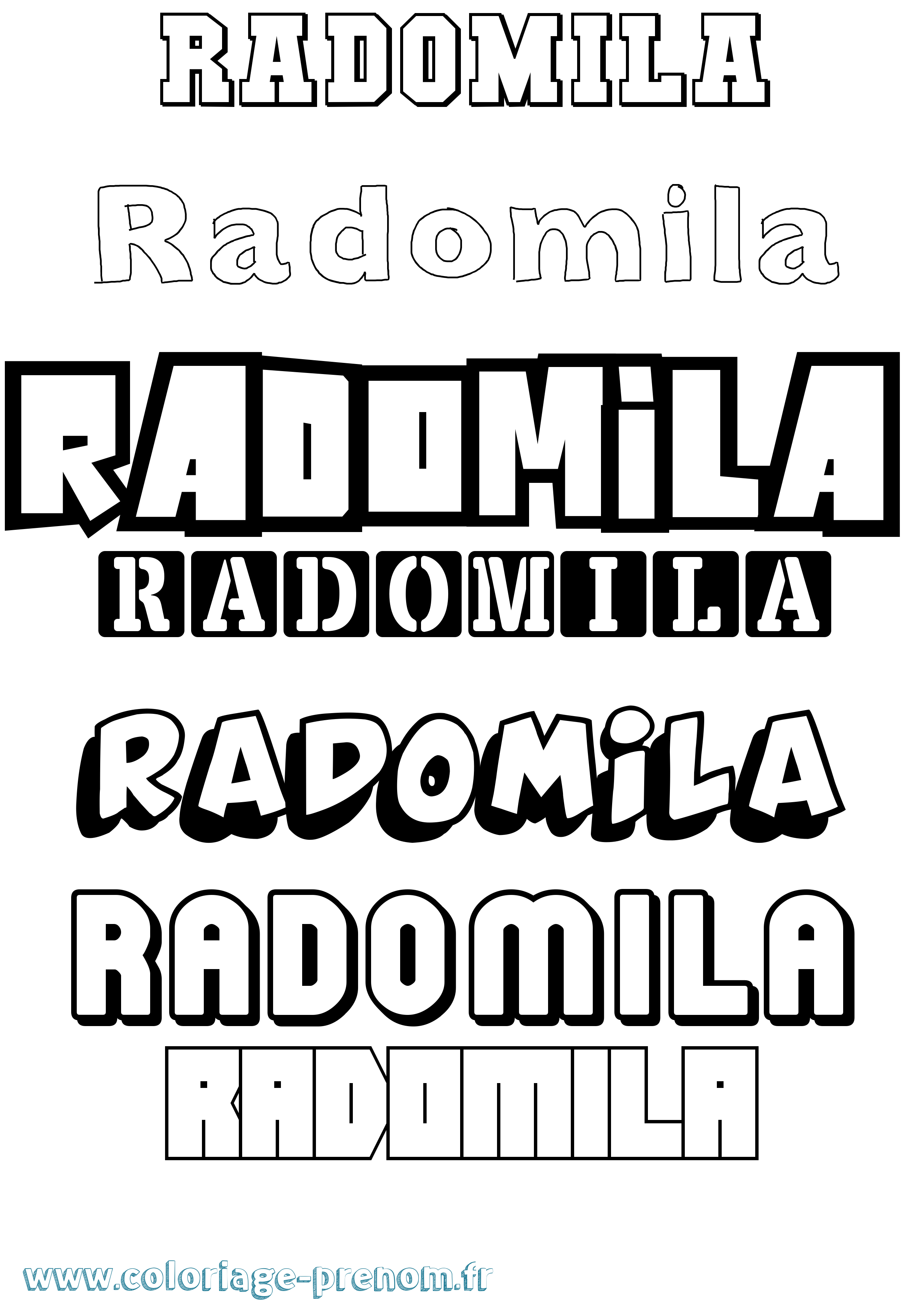Coloriage Radomila Simple Coloriage prénom Radomila Simple