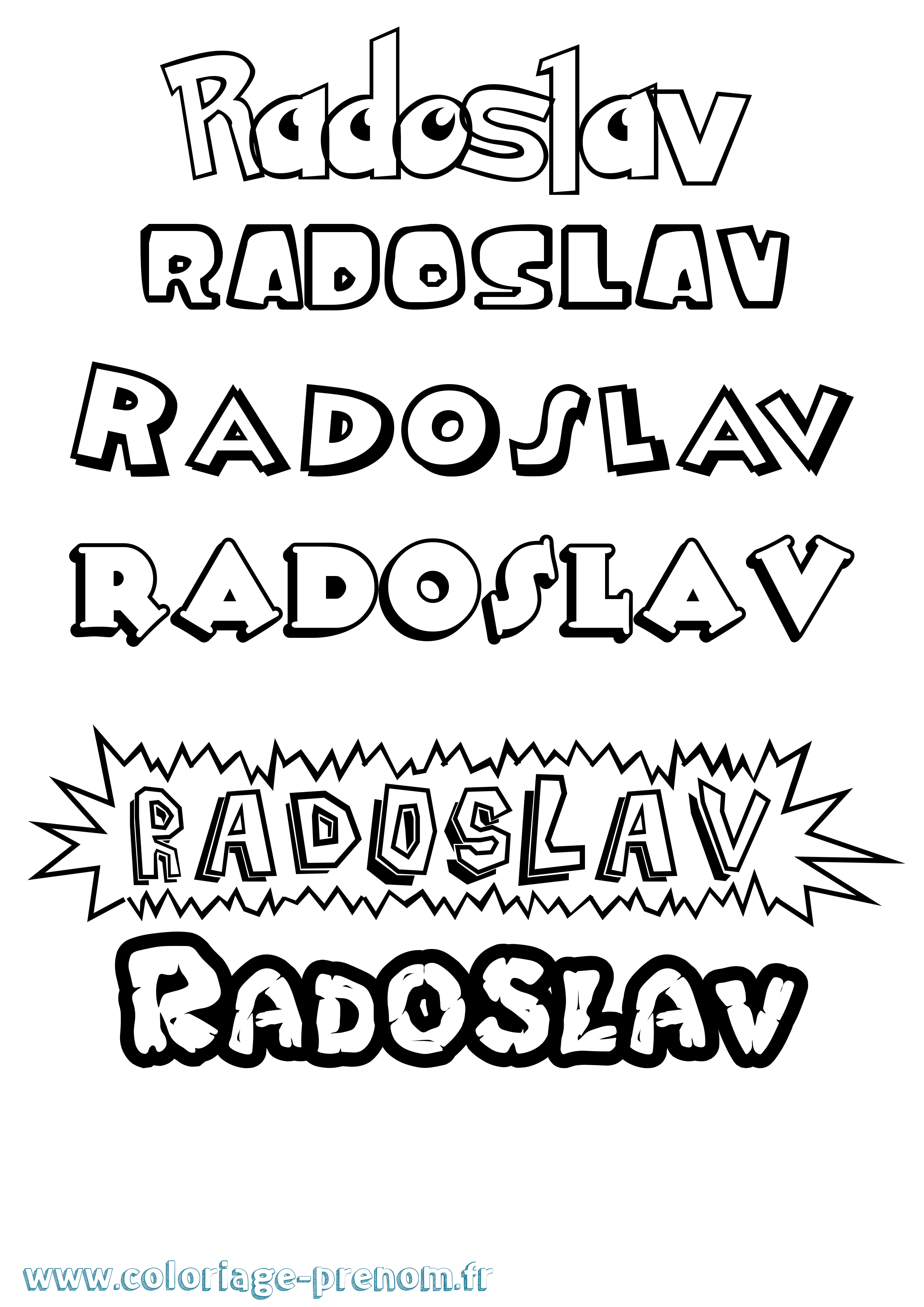 Coloriage prénom Radoslav Dessin Animé