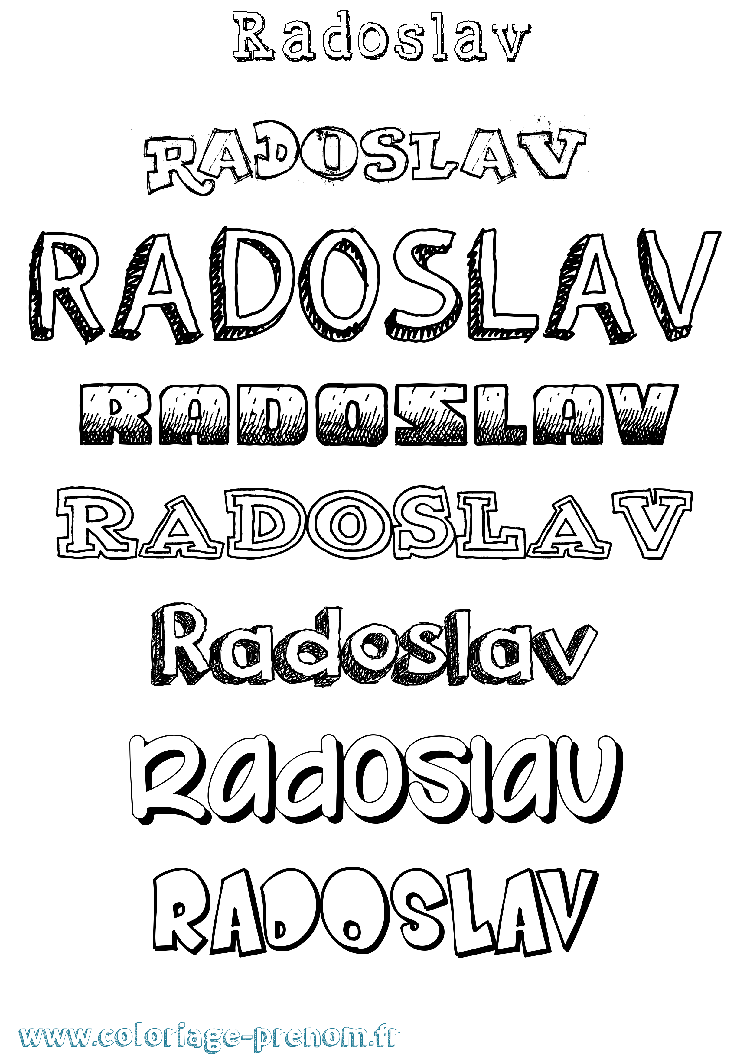 Coloriage prénom Radoslav Dessiné