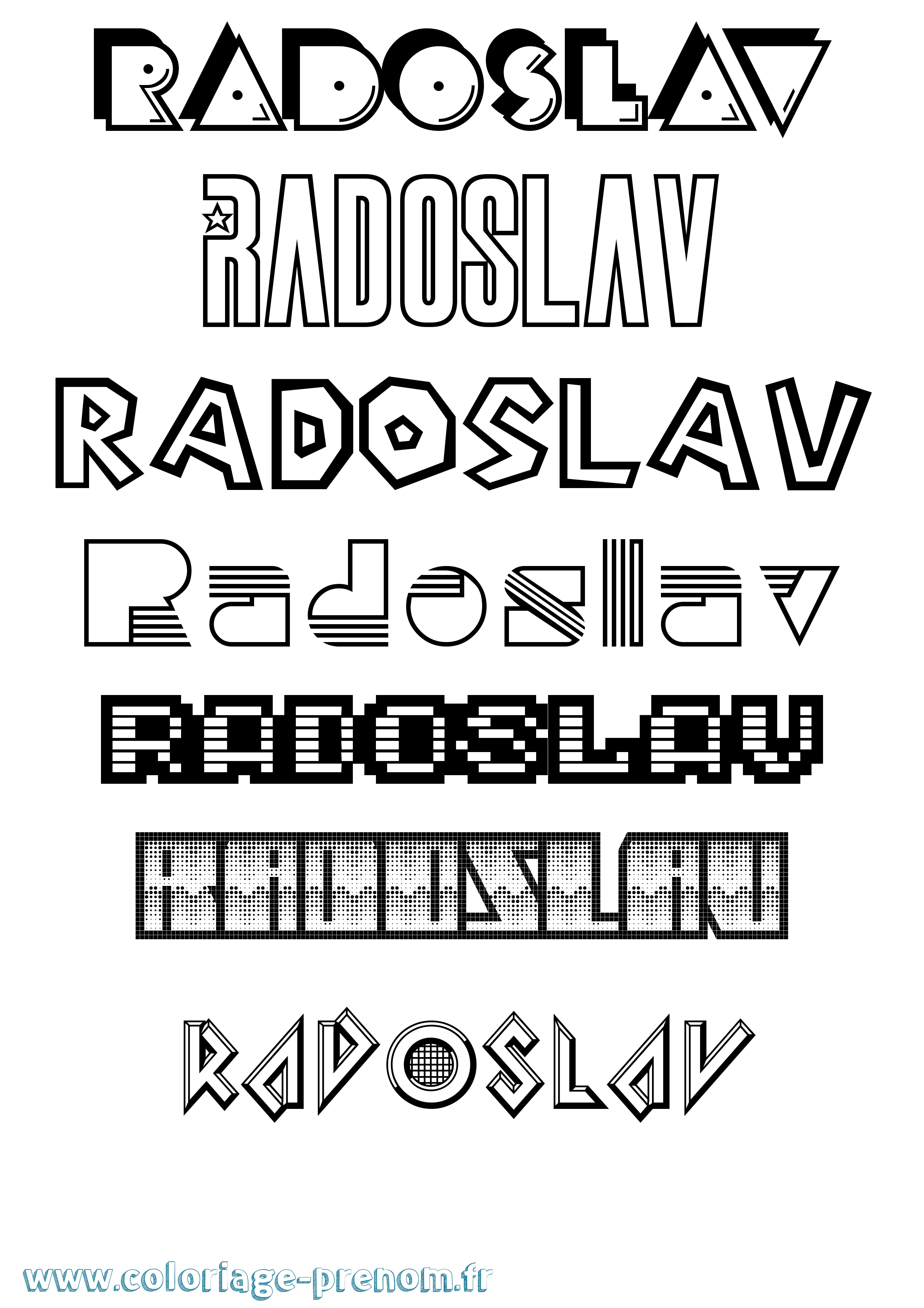 Coloriage prénom Radoslav Jeux Vidéos