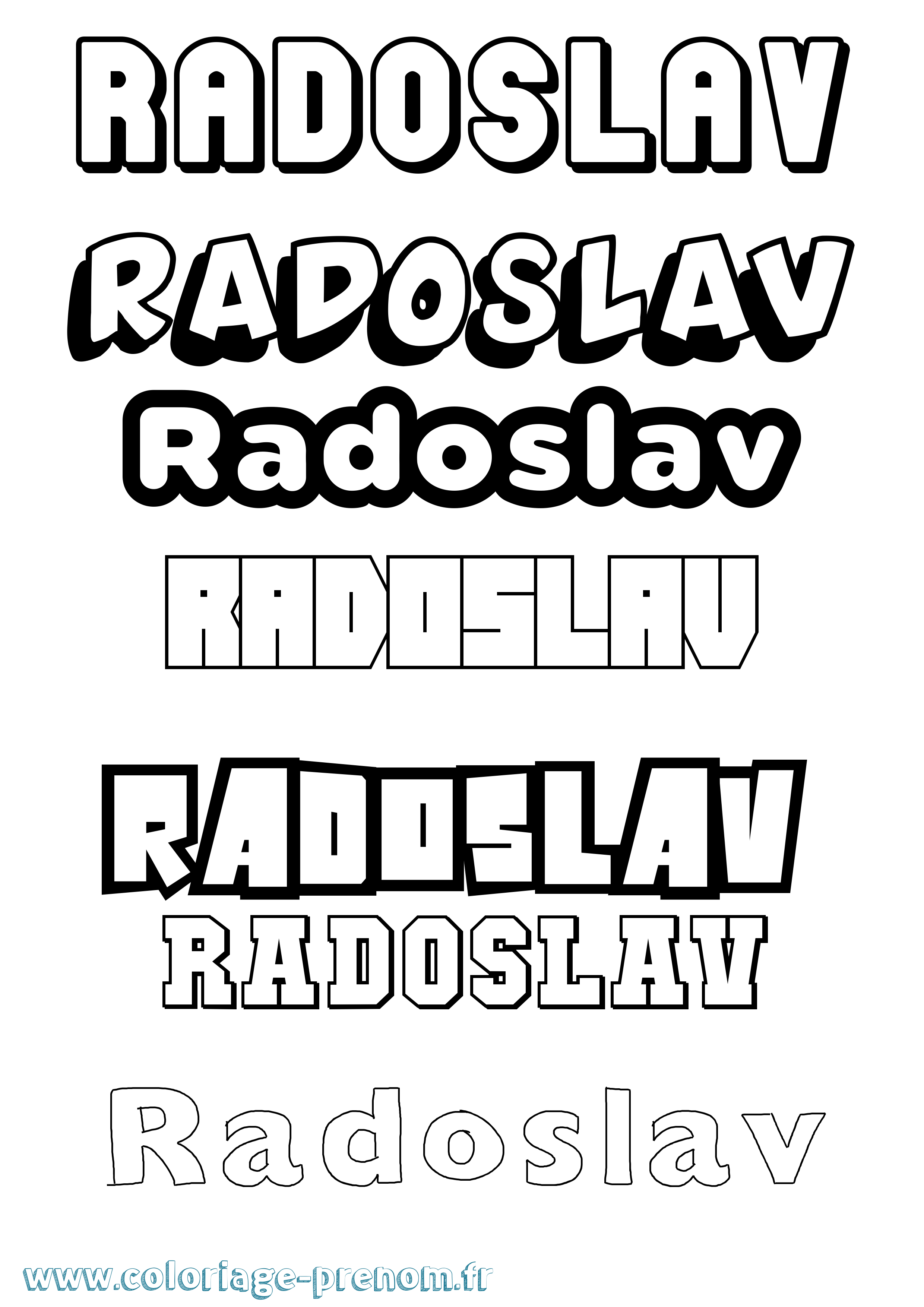 Coloriage prénom Radoslav Simple