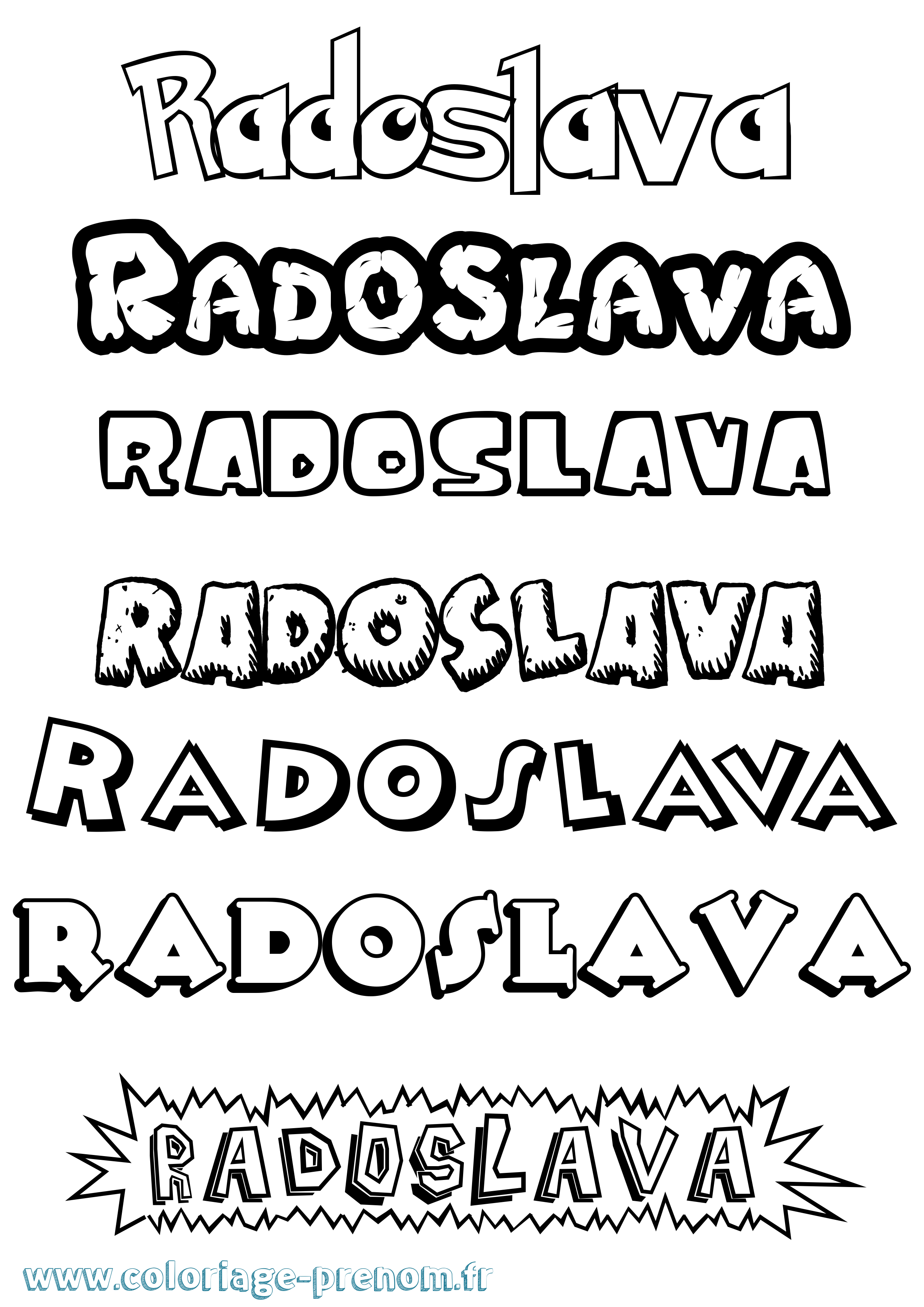 Coloriage Radoslava Dessin Animé Coloriage prénom Radoslava Dessin Animé