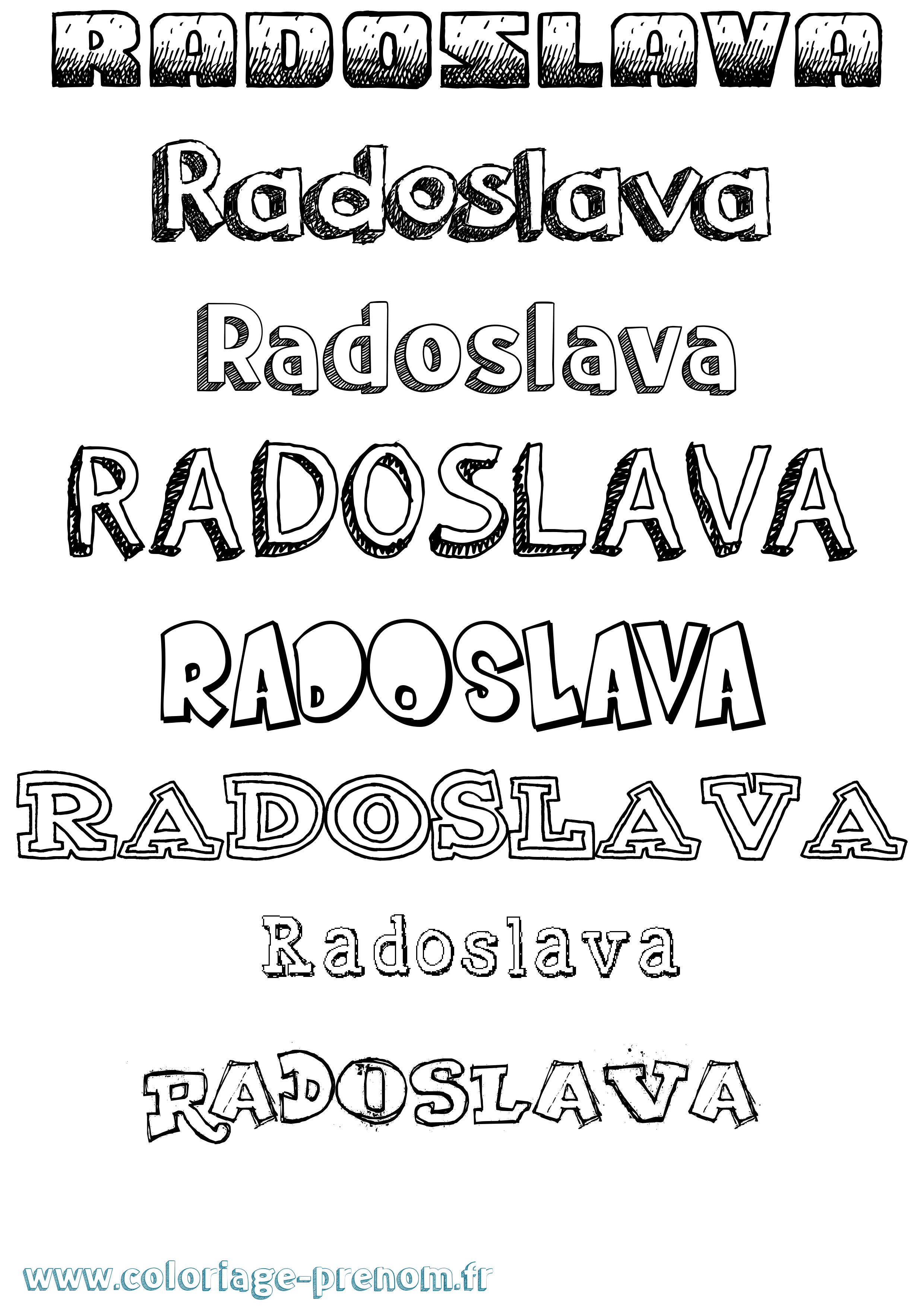 Coloriage prénom Radoslava Dessiné