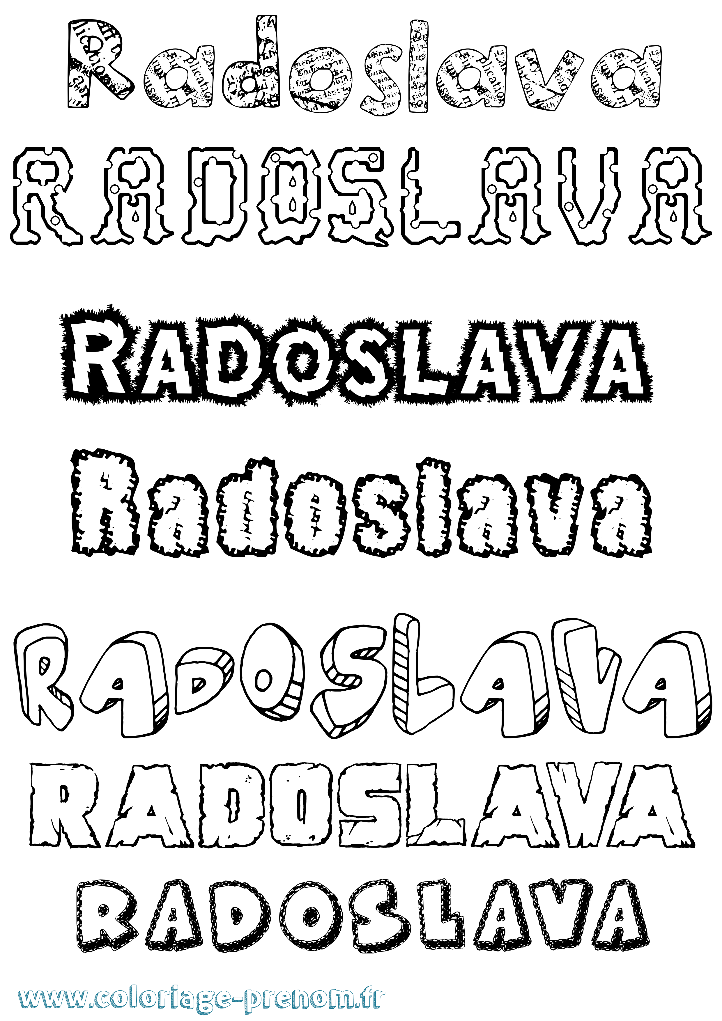 Coloriage prénom Radoslava Destructuré