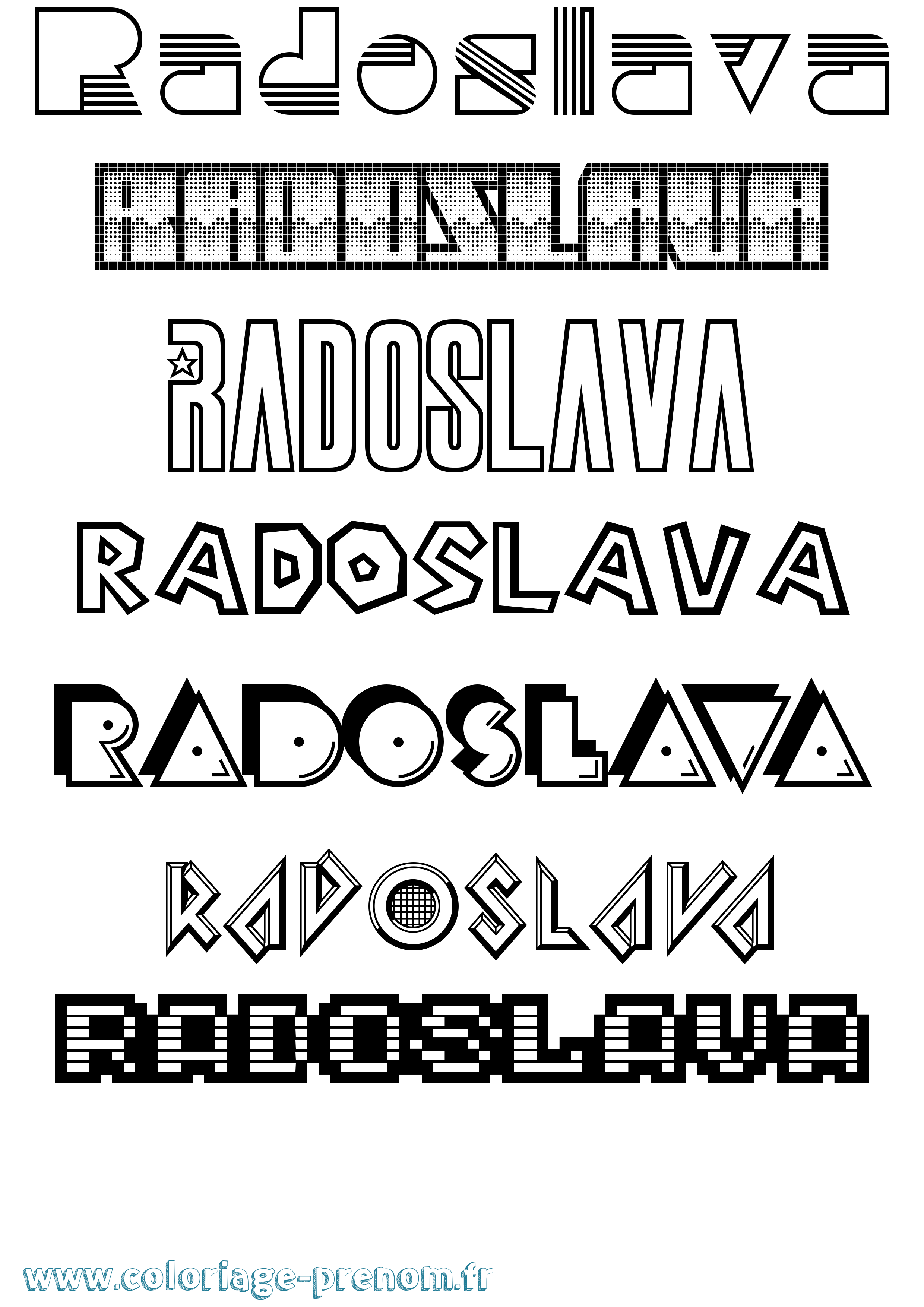 Coloriage prénom Radoslava Jeux Vidéos