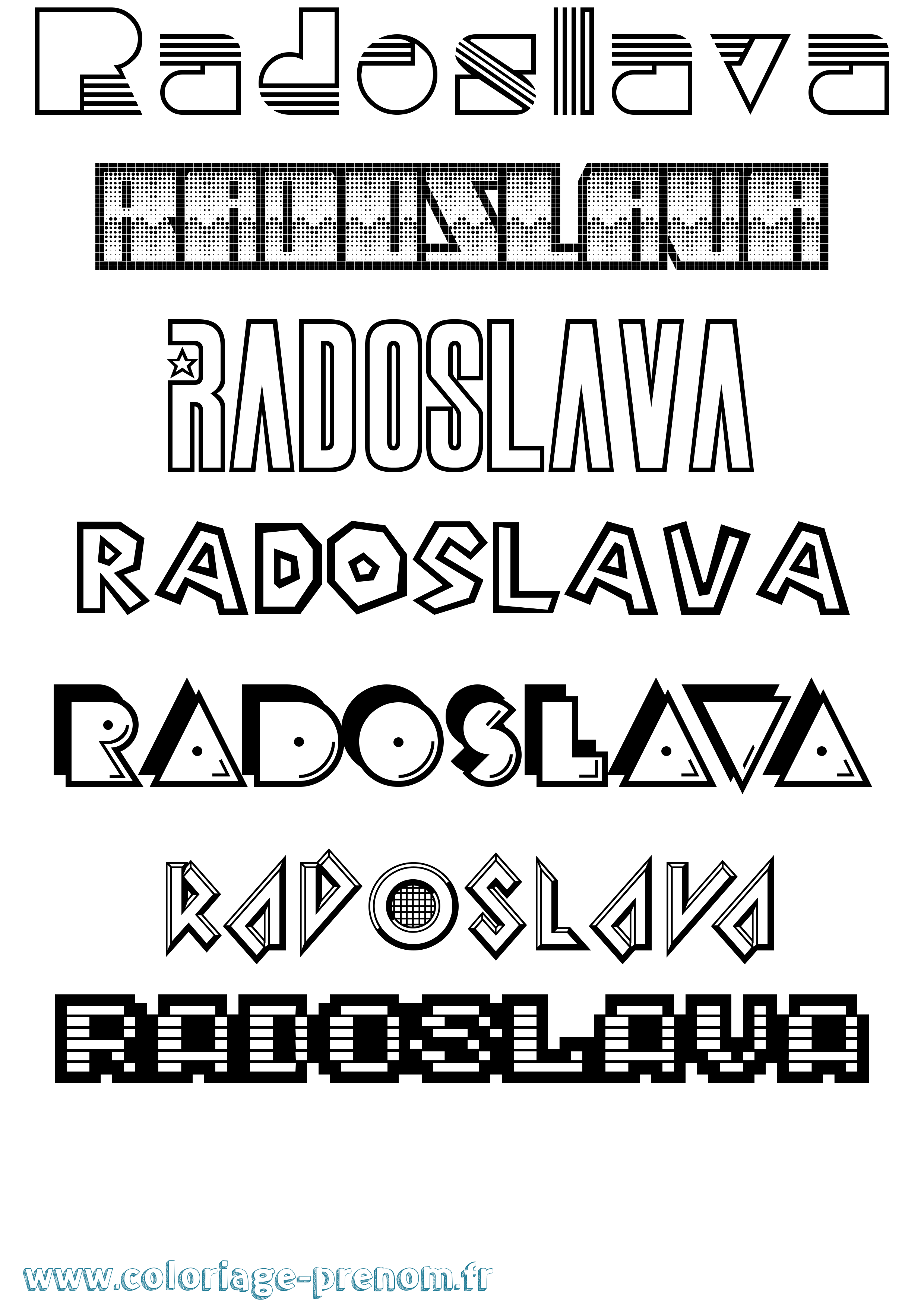 Coloriage Radoslava Jeux Vidéos Coloriage prénom Radoslava Jeux Vidéos