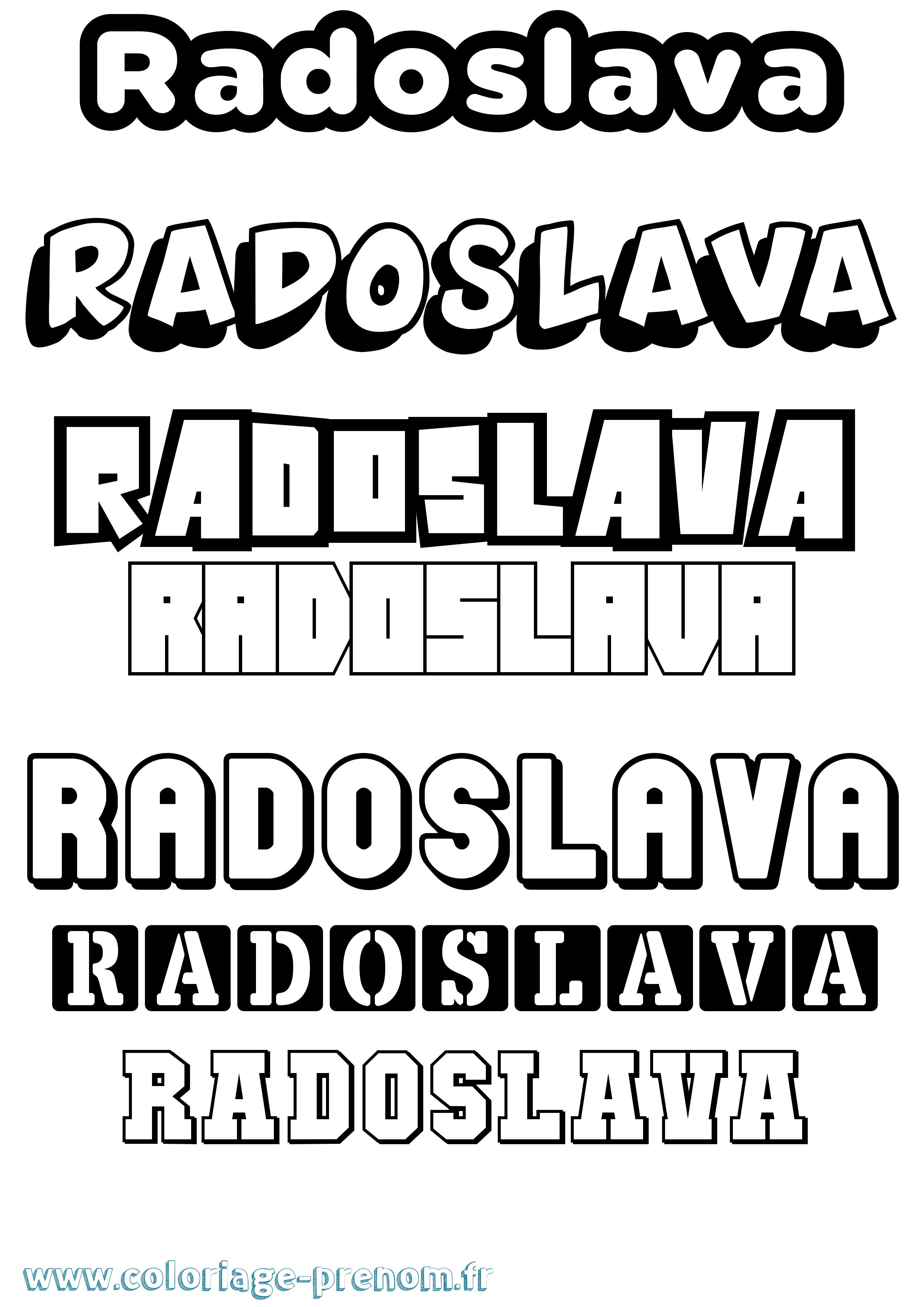 Coloriage prénom Radoslava Simple