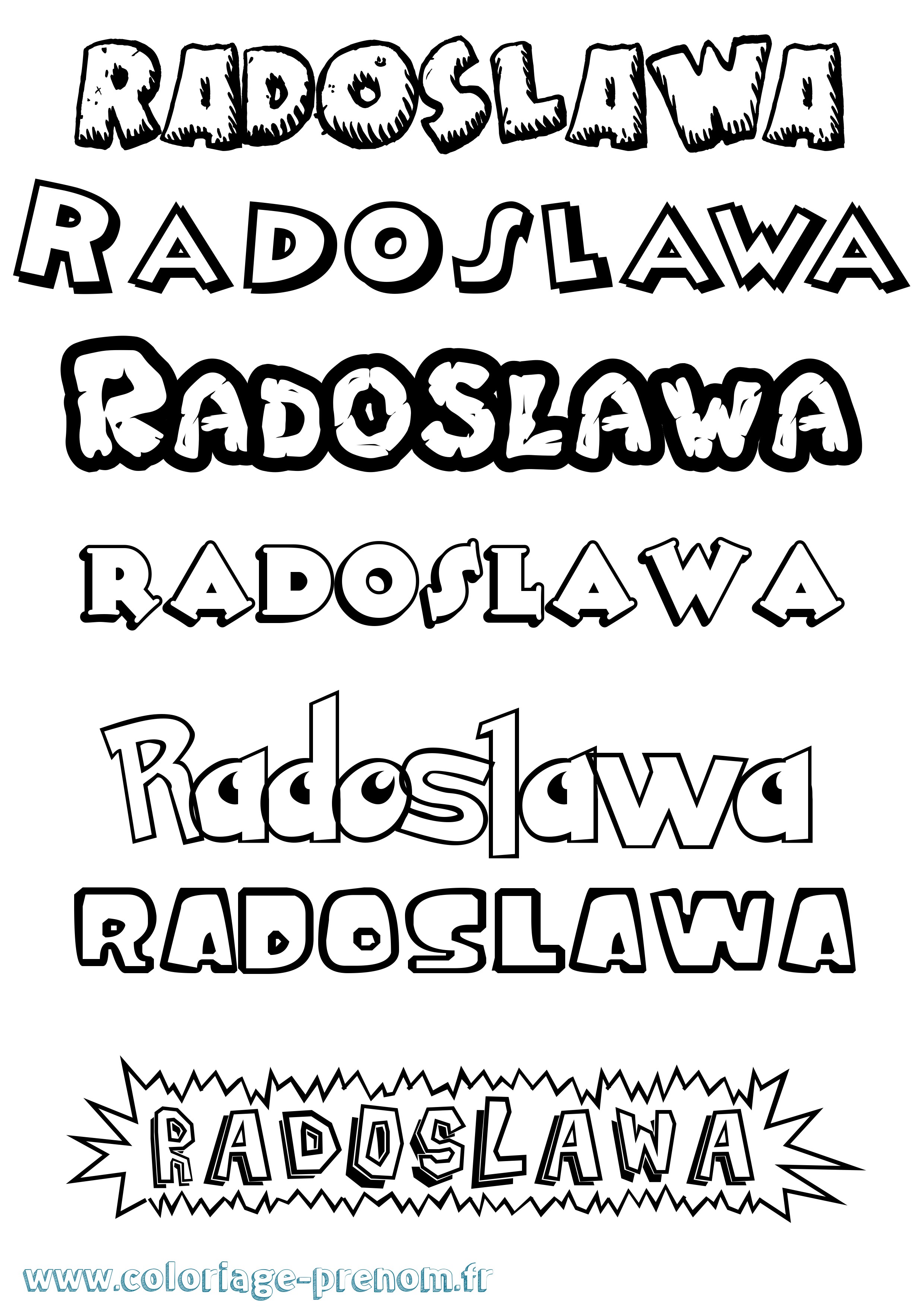 Coloriage prénom Radoslawa Dessin Animé