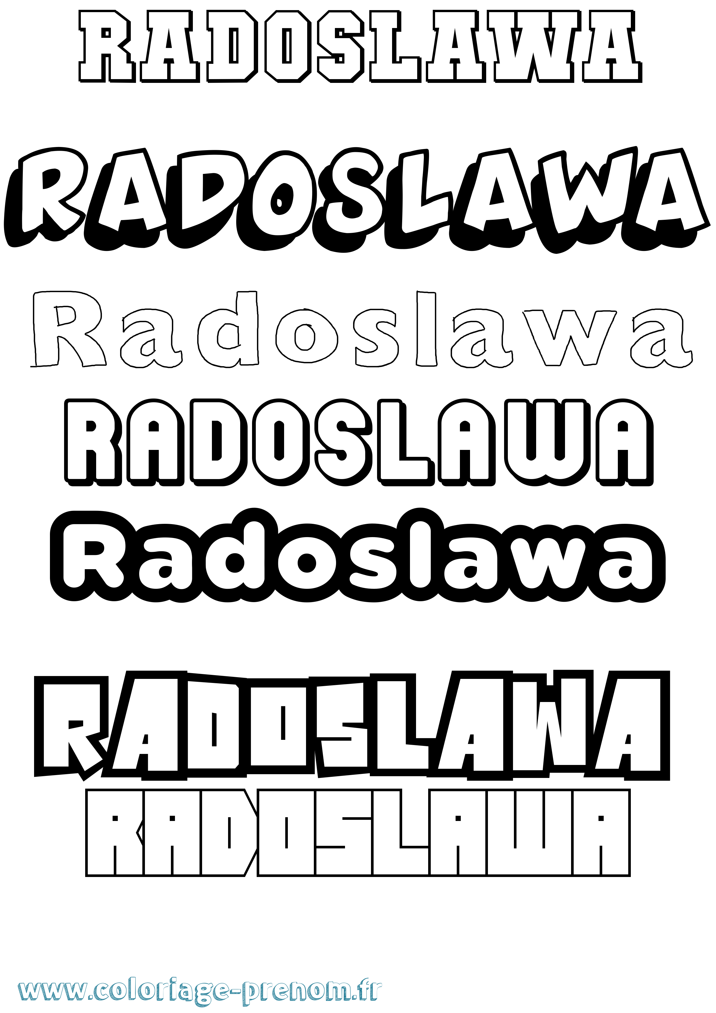 Coloriage prénom Radoslawa Simple