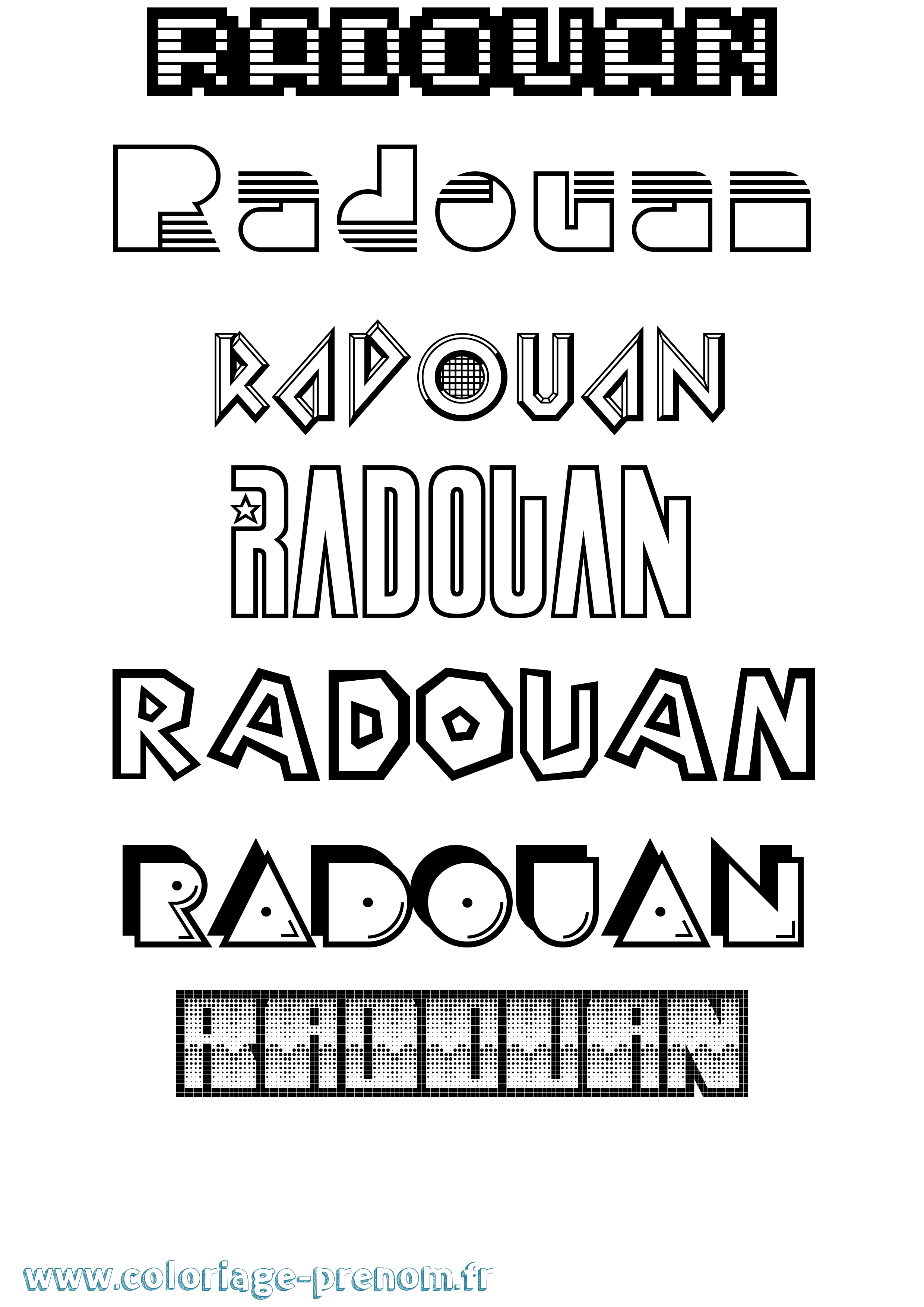 Coloriage prénom Radouan Jeux Vidéos