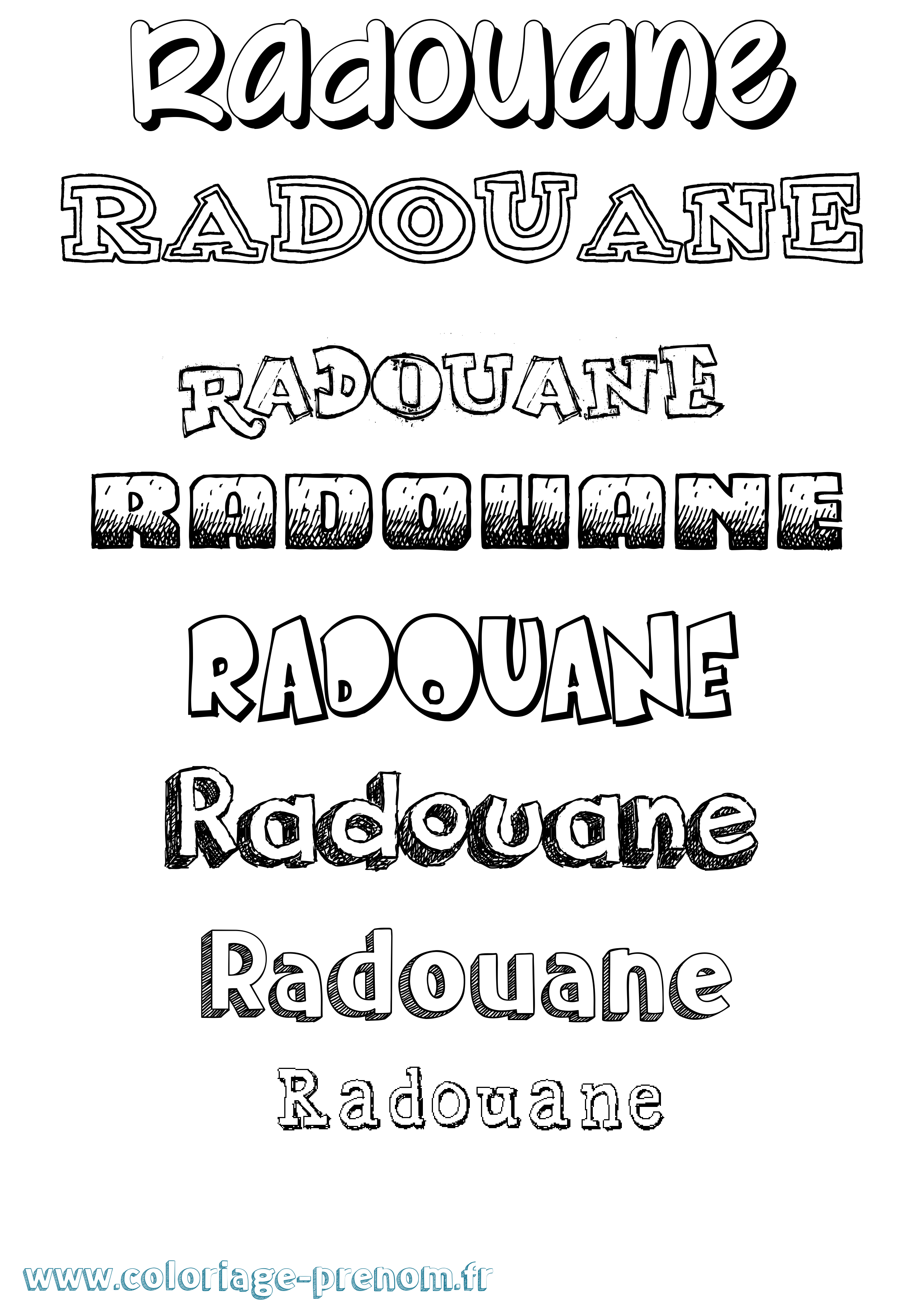 Coloriage prénom Radouane Dessiné