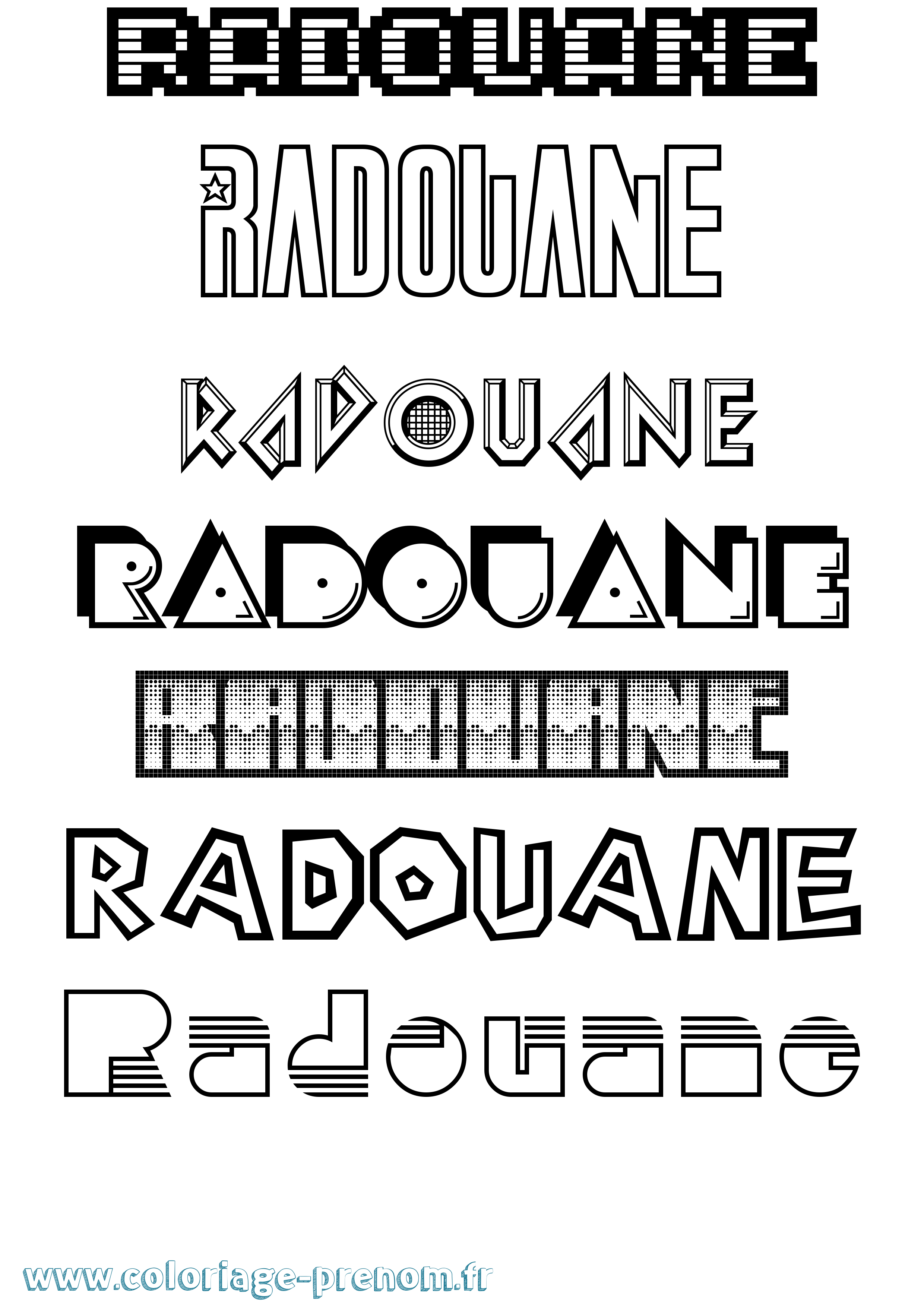 Coloriage prénom Radouane Jeux Vidéos