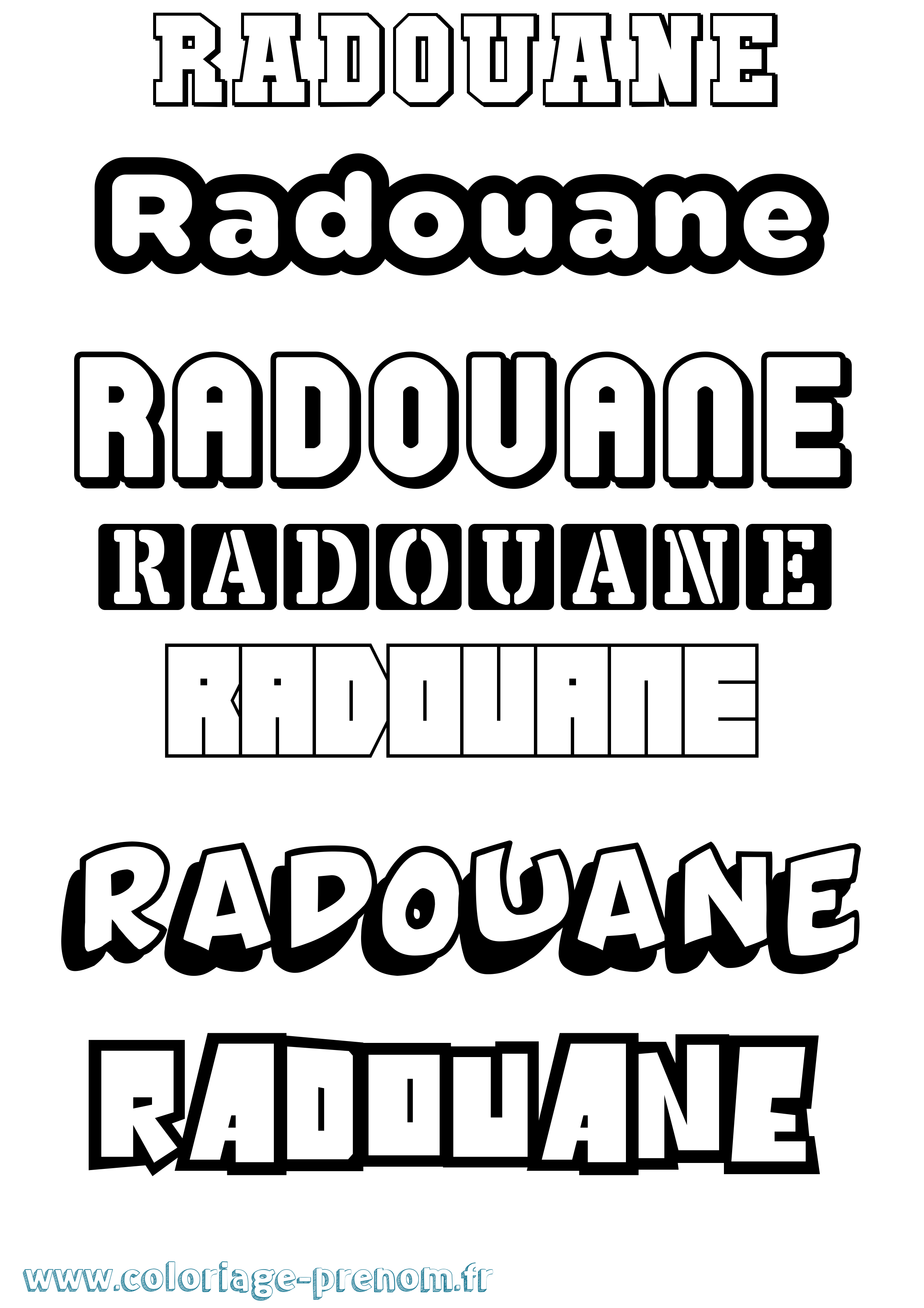 Coloriage prénom Radouane Simple