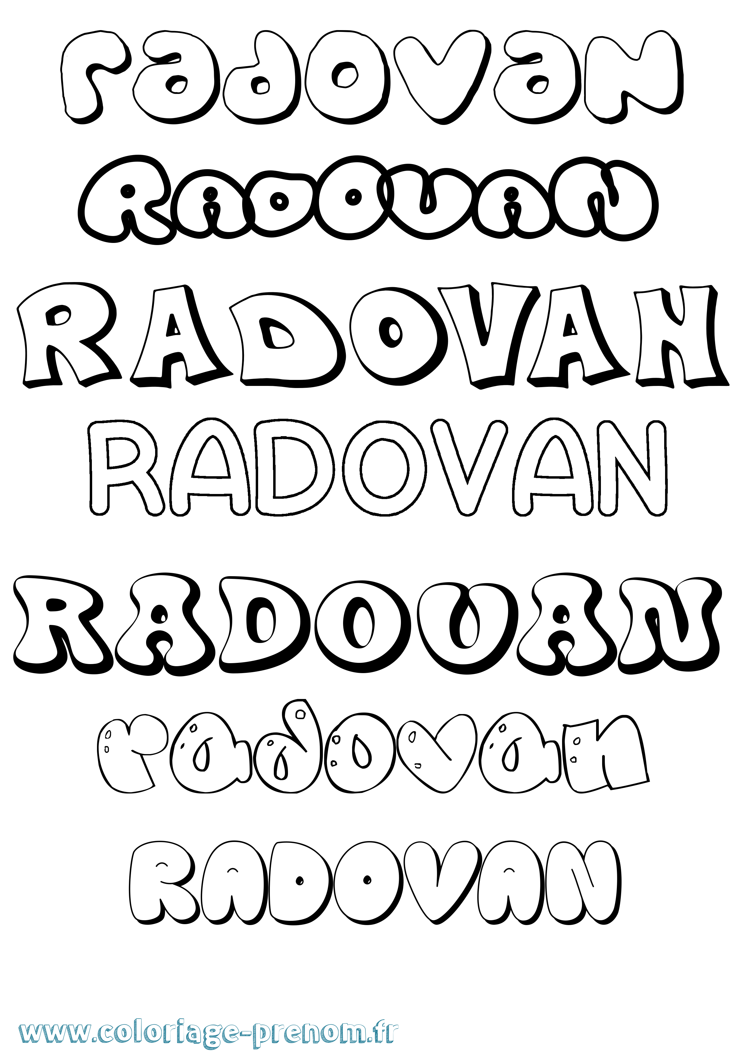 Coloriage Radovan Bubble Coloriage prénom Radovan Bubble