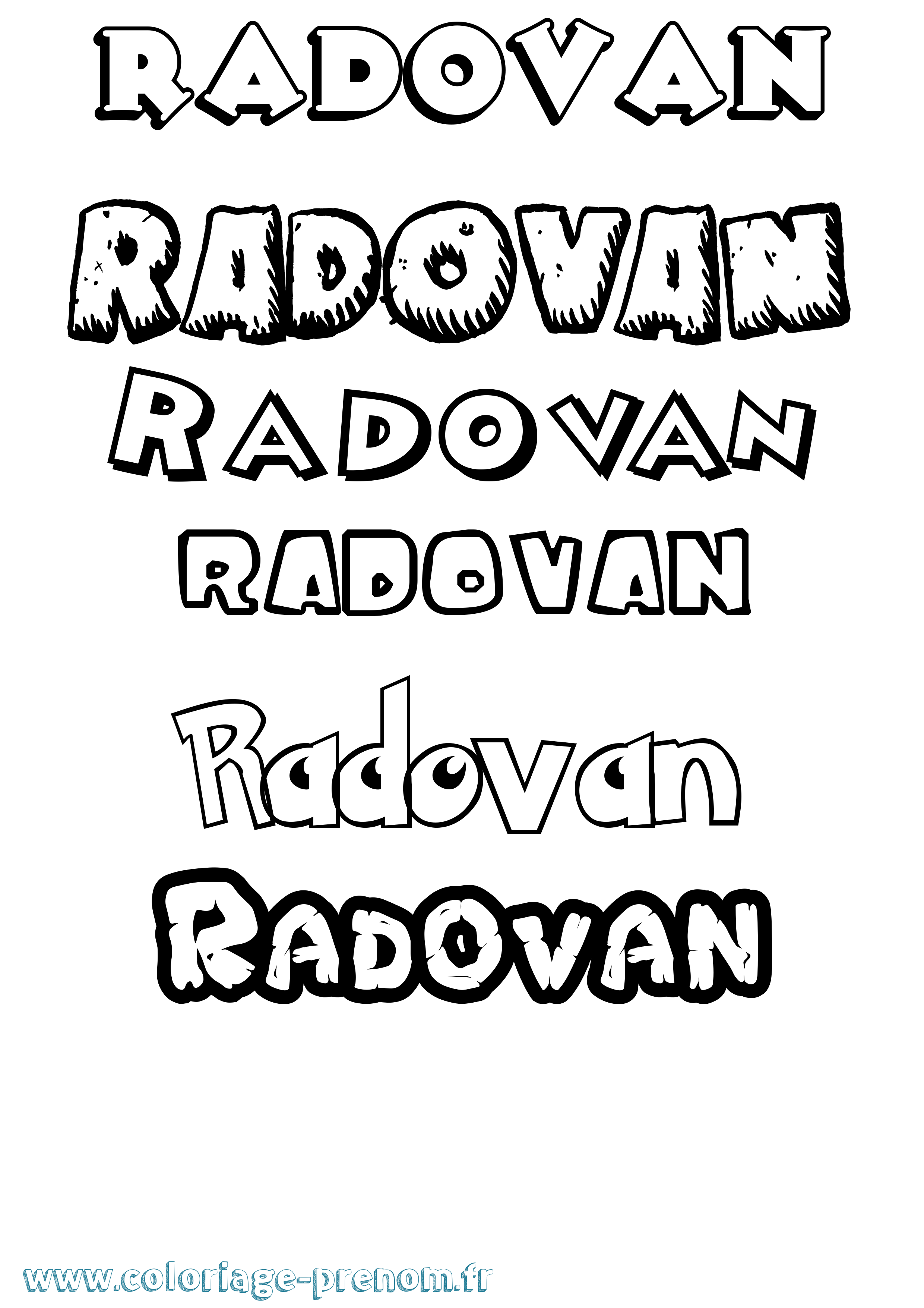 Coloriage Radovan Dessin Animé Coloriage prénom Radovan Dessin Animé
