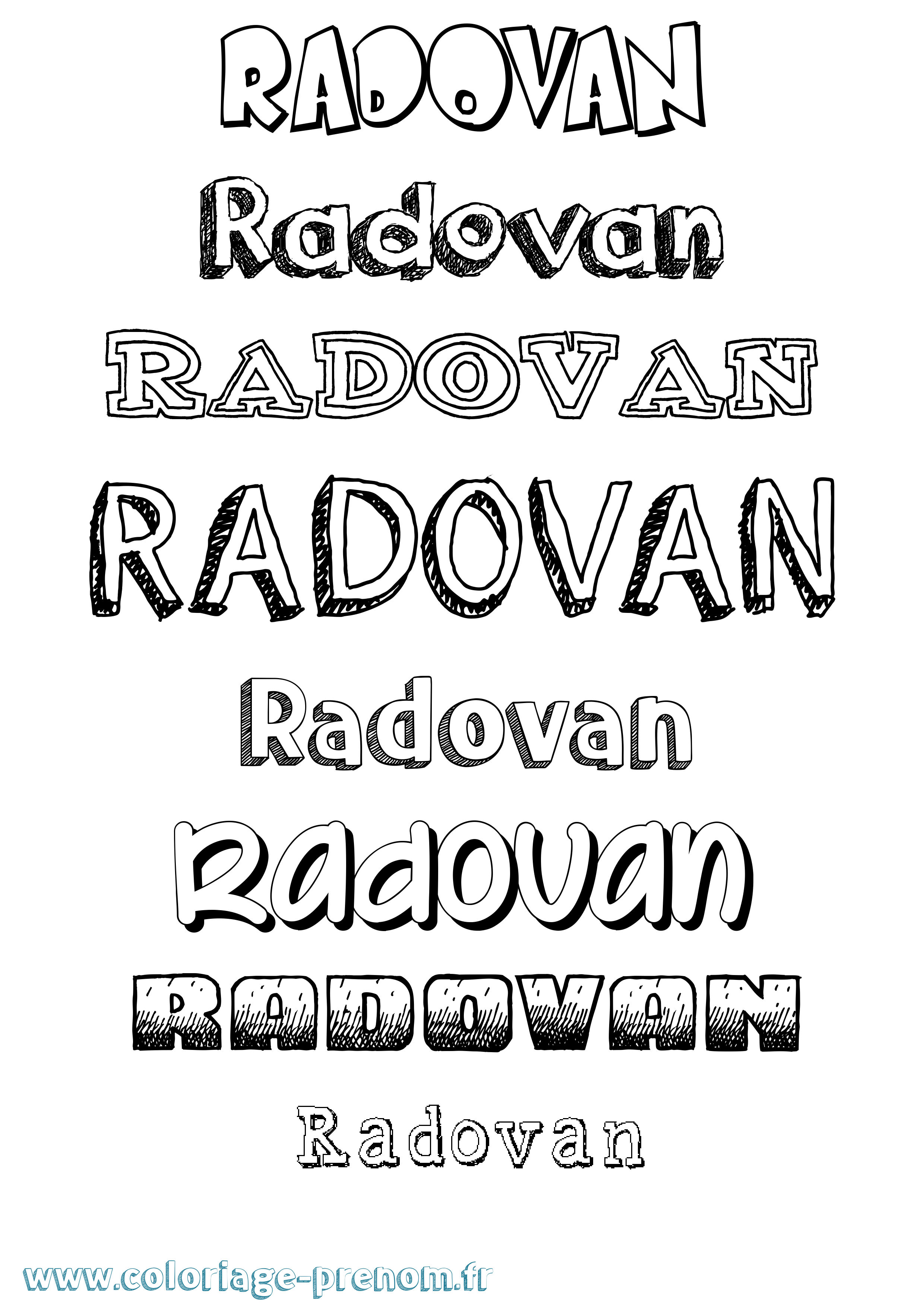 Coloriage Radovan Dessiné Coloriage prénom Radovan Dessiné