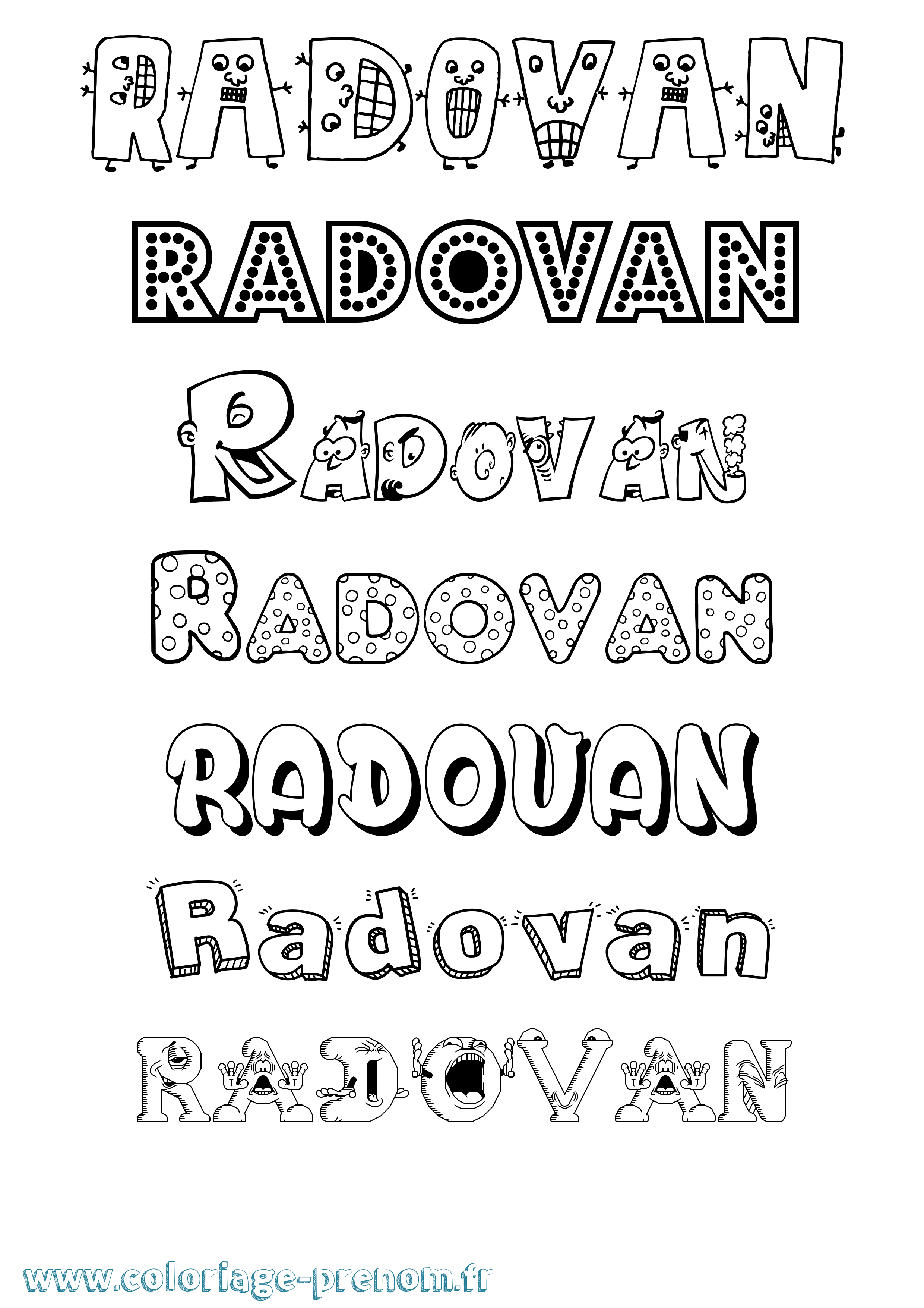 Coloriage Radovan Fun Coloriage prénom Radovan Fun