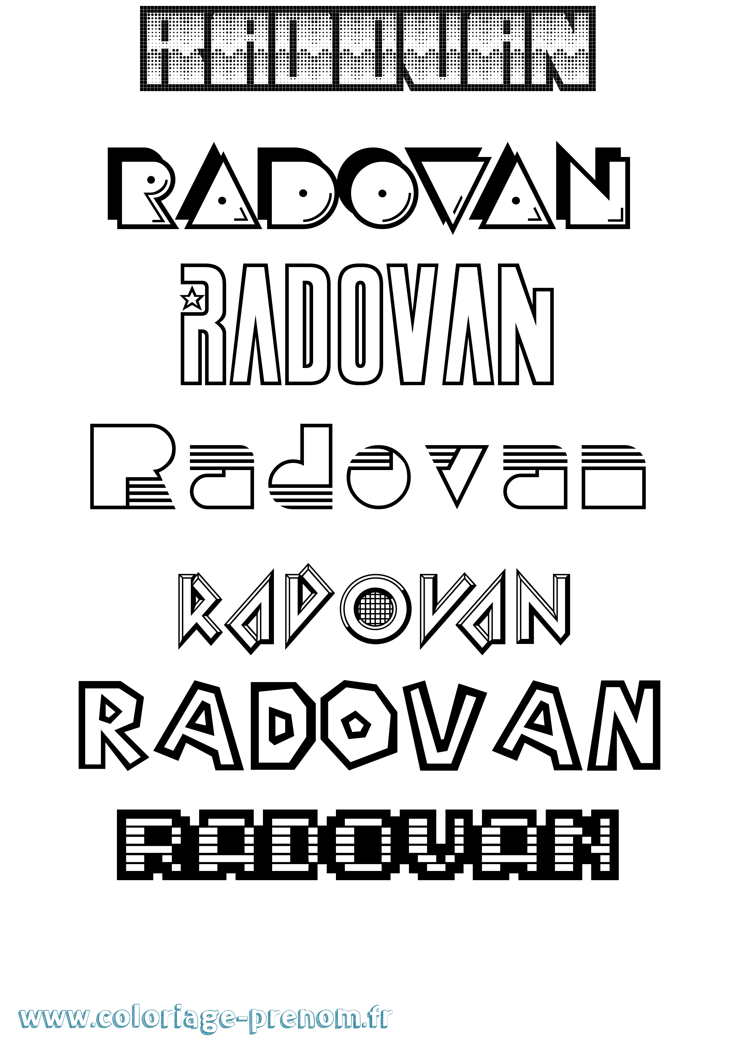 Coloriage Radovan Jeux Vidéos Coloriage prénom Radovan Jeux Vidéos