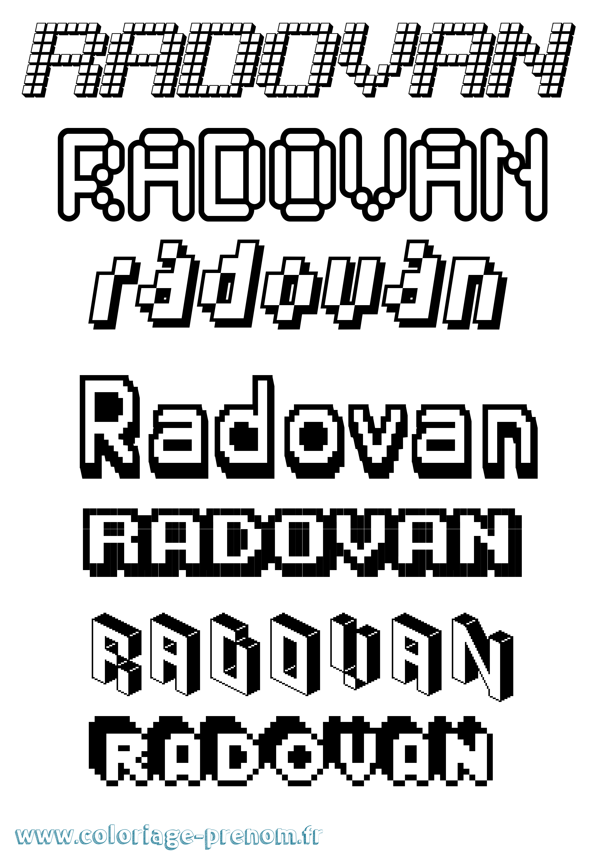 Coloriage Radovan Pixel Coloriage prénom Radovan Pixel