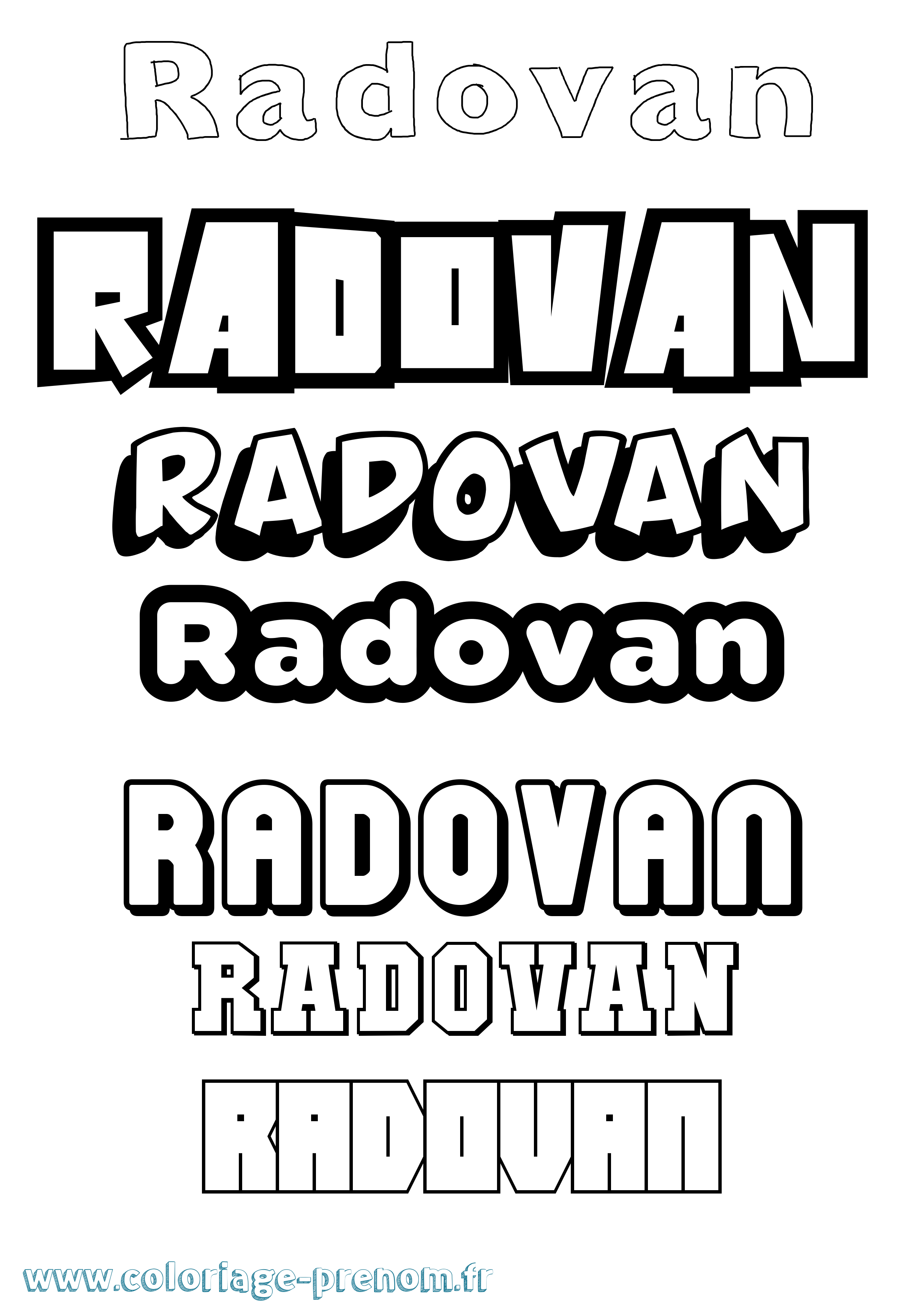 Coloriage Radovan Simple Coloriage prénom Radovan Simple
