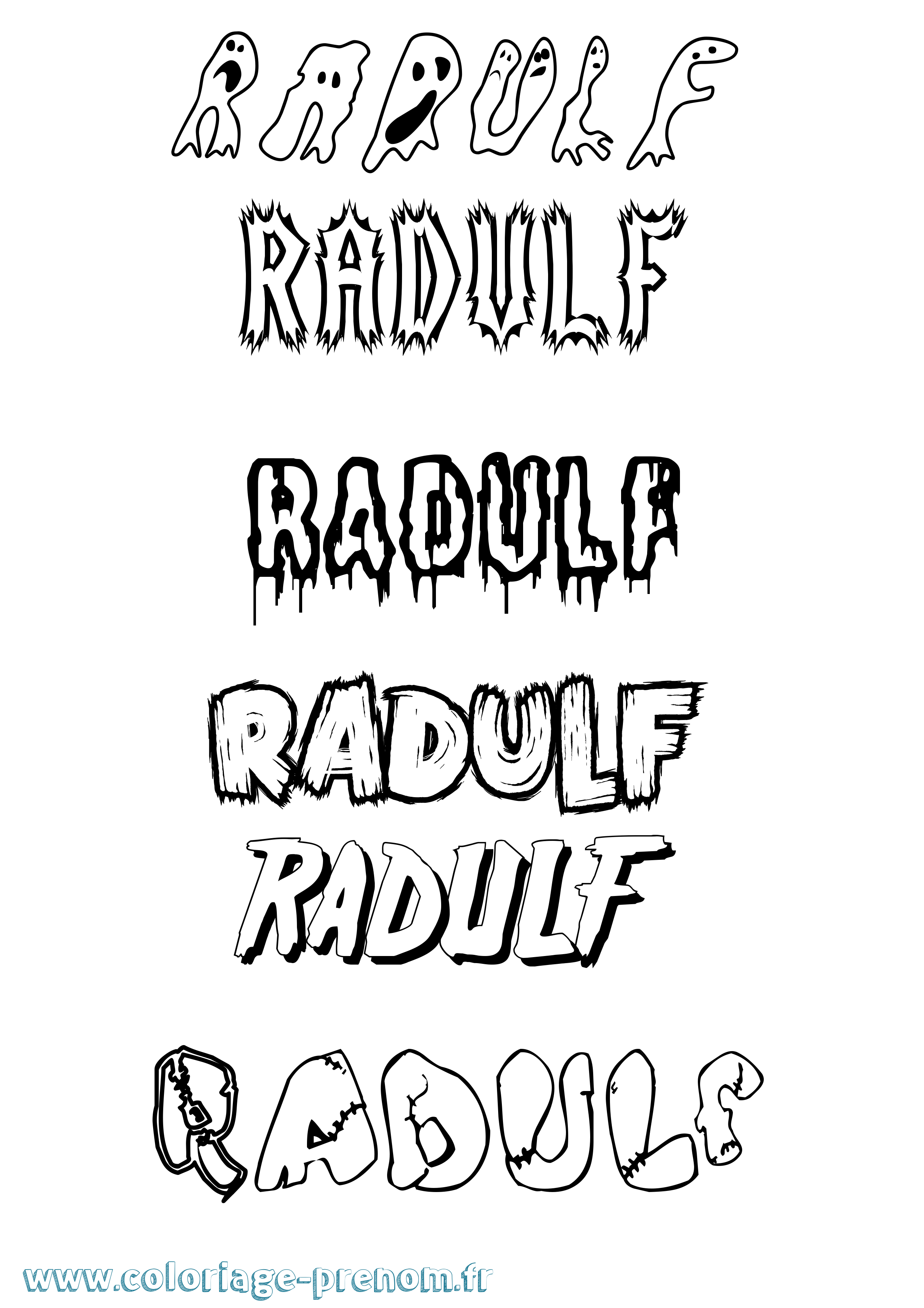 Coloriage prénom Radulf Frisson