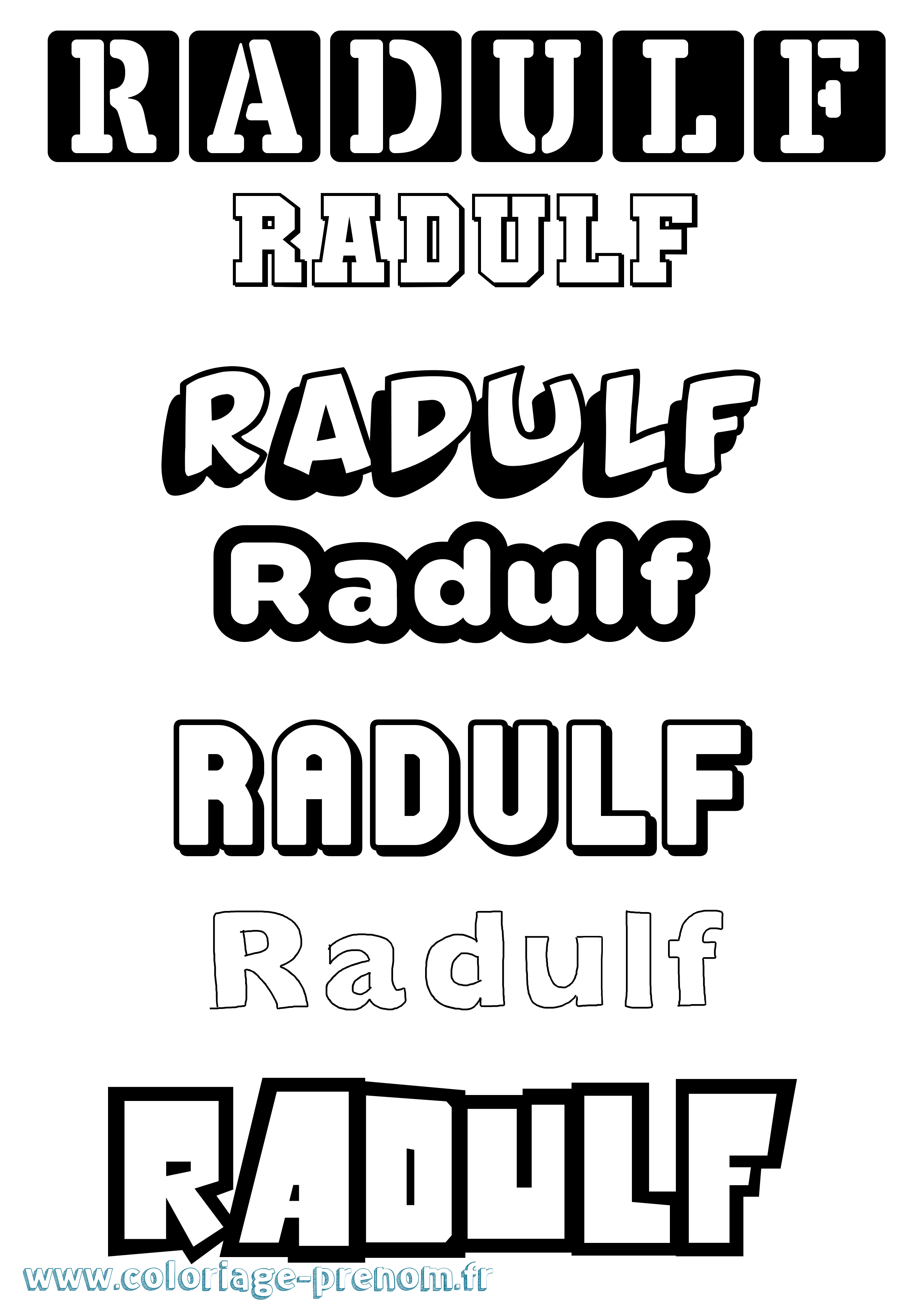 Coloriage prénom Radulf Simple